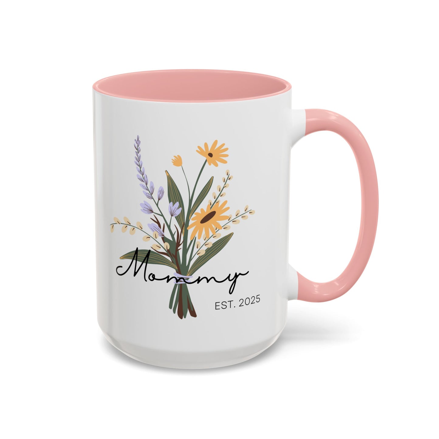 Mommy Est. 2025 Coffee Mug - Floral Design - Perfect Gift for Mother's Day