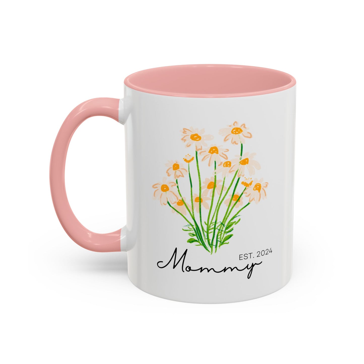 Personalized Mommy Est. 2024 Coffee Mug - Floral Design - Perfect Gift for Mother's Day