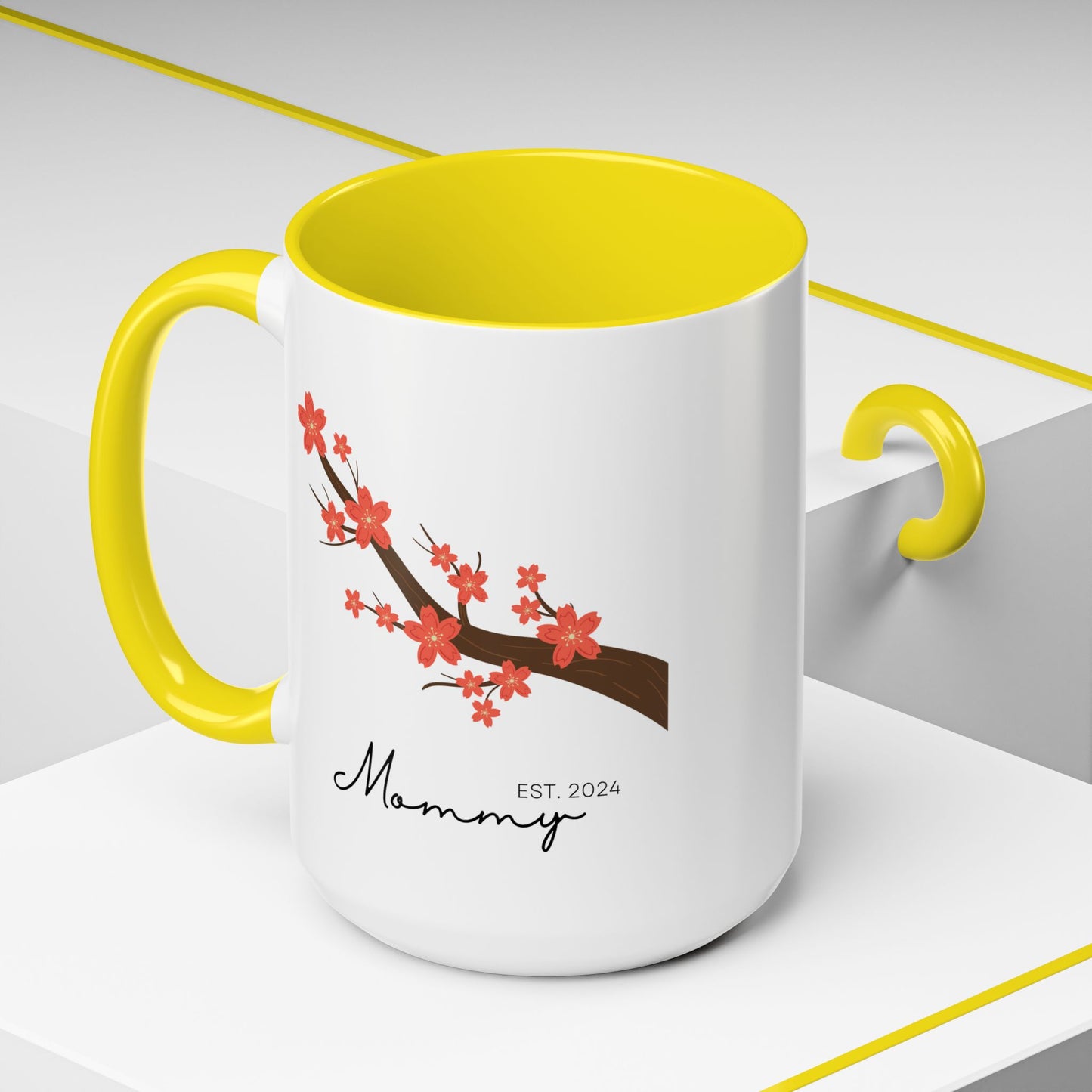 Personalized Cherry Blossom Mommy Coffee Mug - 11oz & 15oz