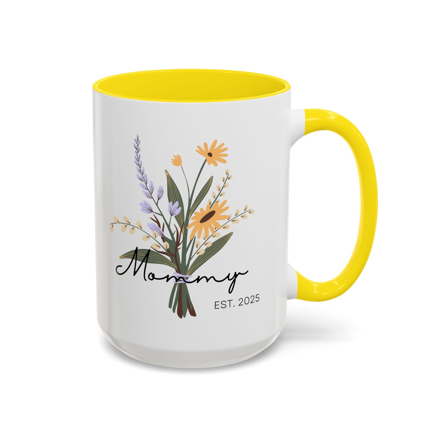 Mommy Est. 2025 Coffee Mug - Floral Design - Perfect Gift for Mother's Day