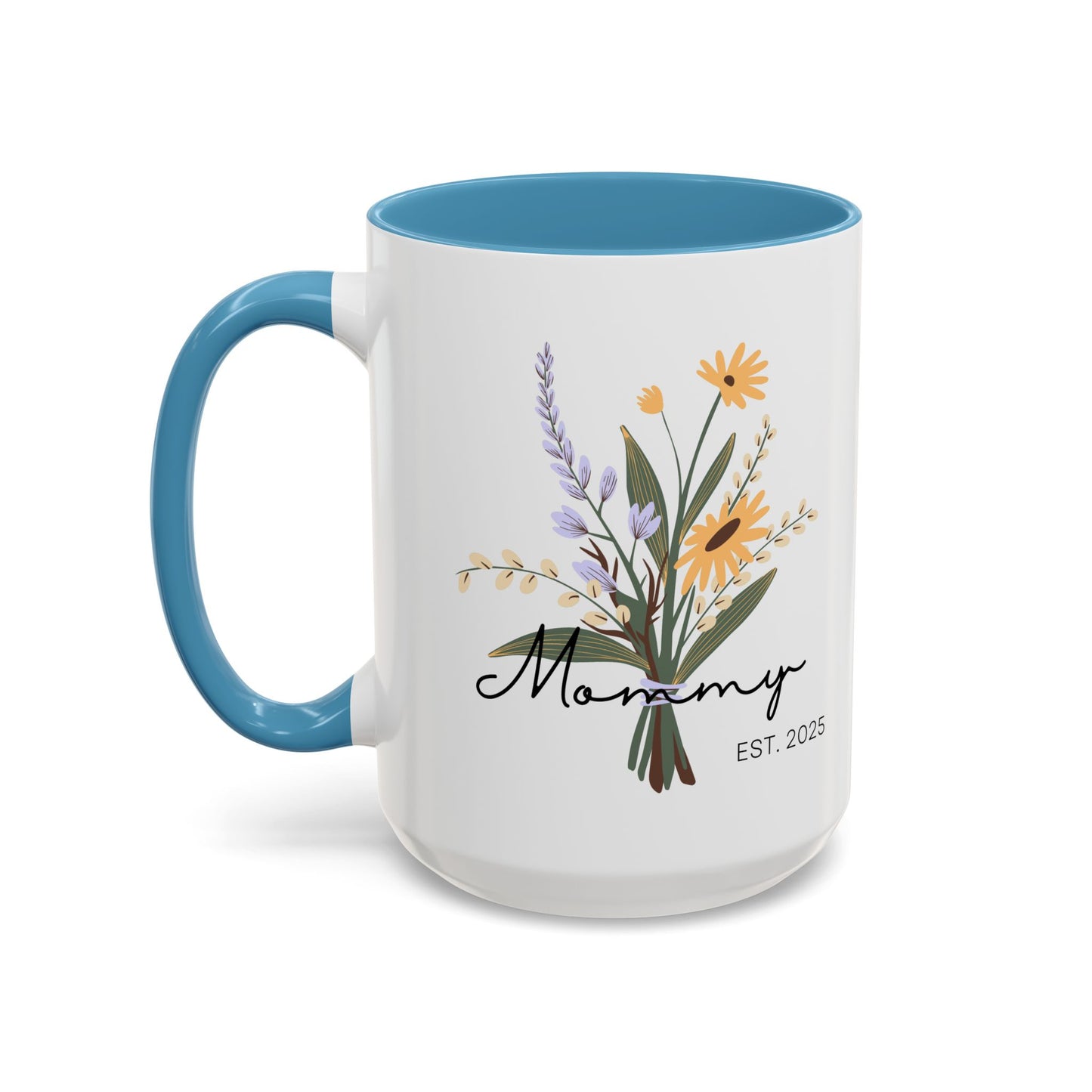 Mommy Est. 2025 Coffee Mug - Floral Design - Perfect Gift for Mother's Day