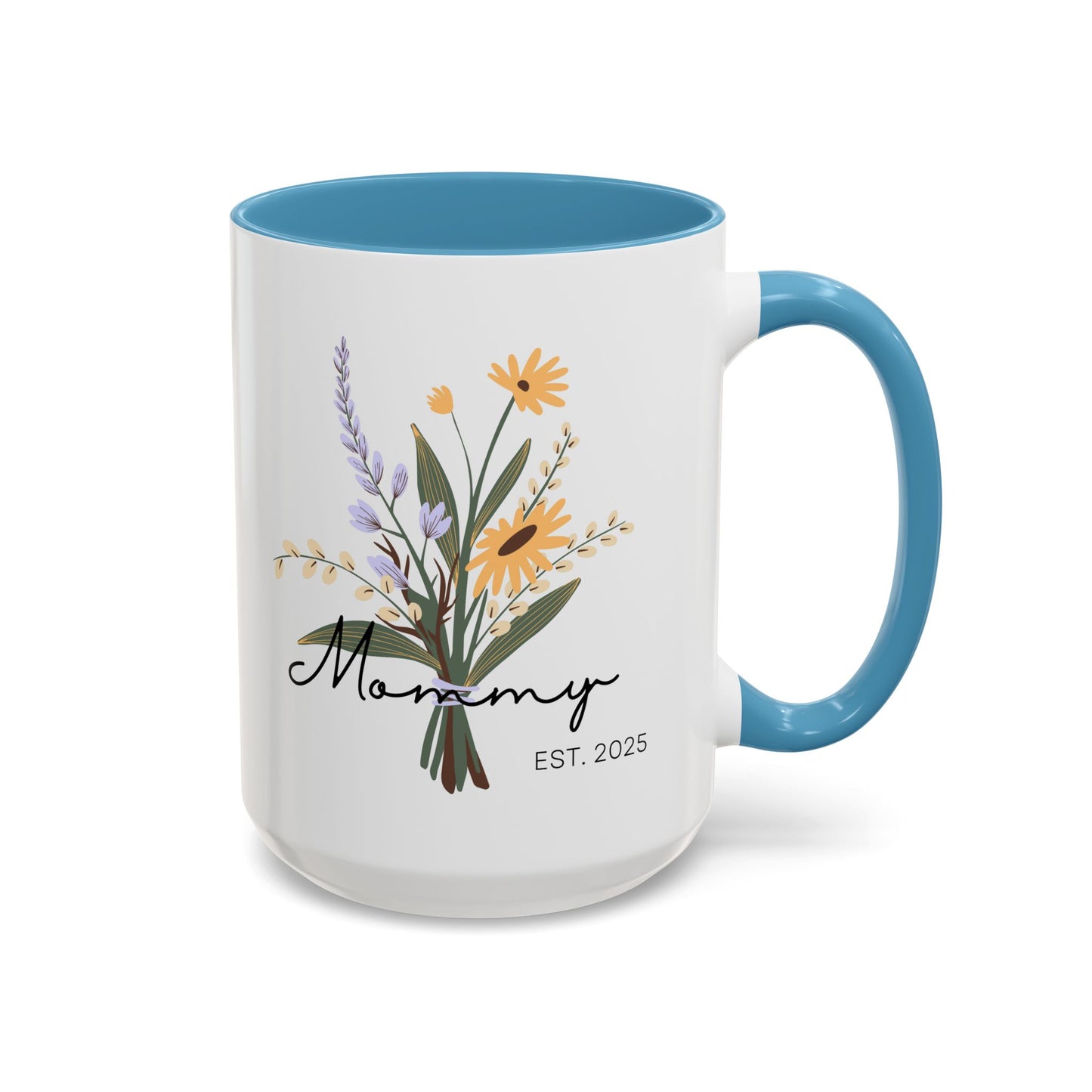 Mommy Est. 2025 Coffee Mug - Floral Design - Perfect Gift for Mother's Day