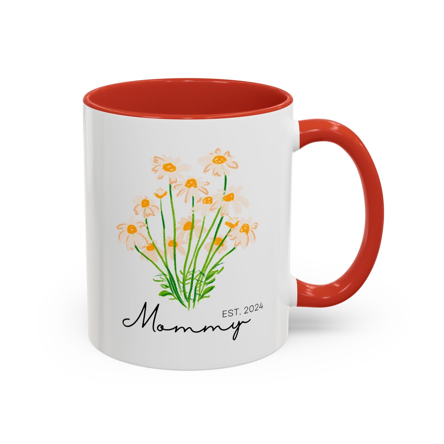 Personalized Mommy Est. 2024 Coffee Mug - Floral Design - Perfect Gift for Mother's Day