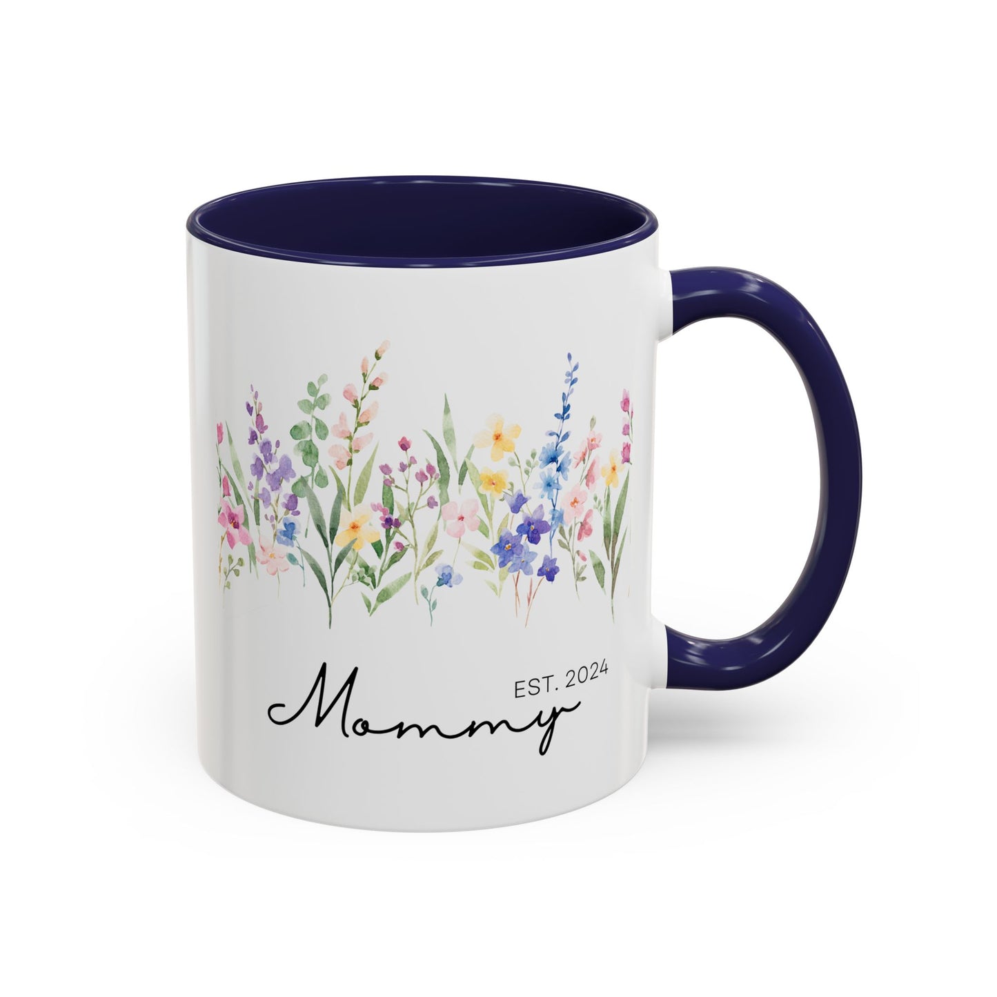 Personalized Mommy Coffee Mug - Floral Design, Perfect Gift for Mother's Day, EST. 2024