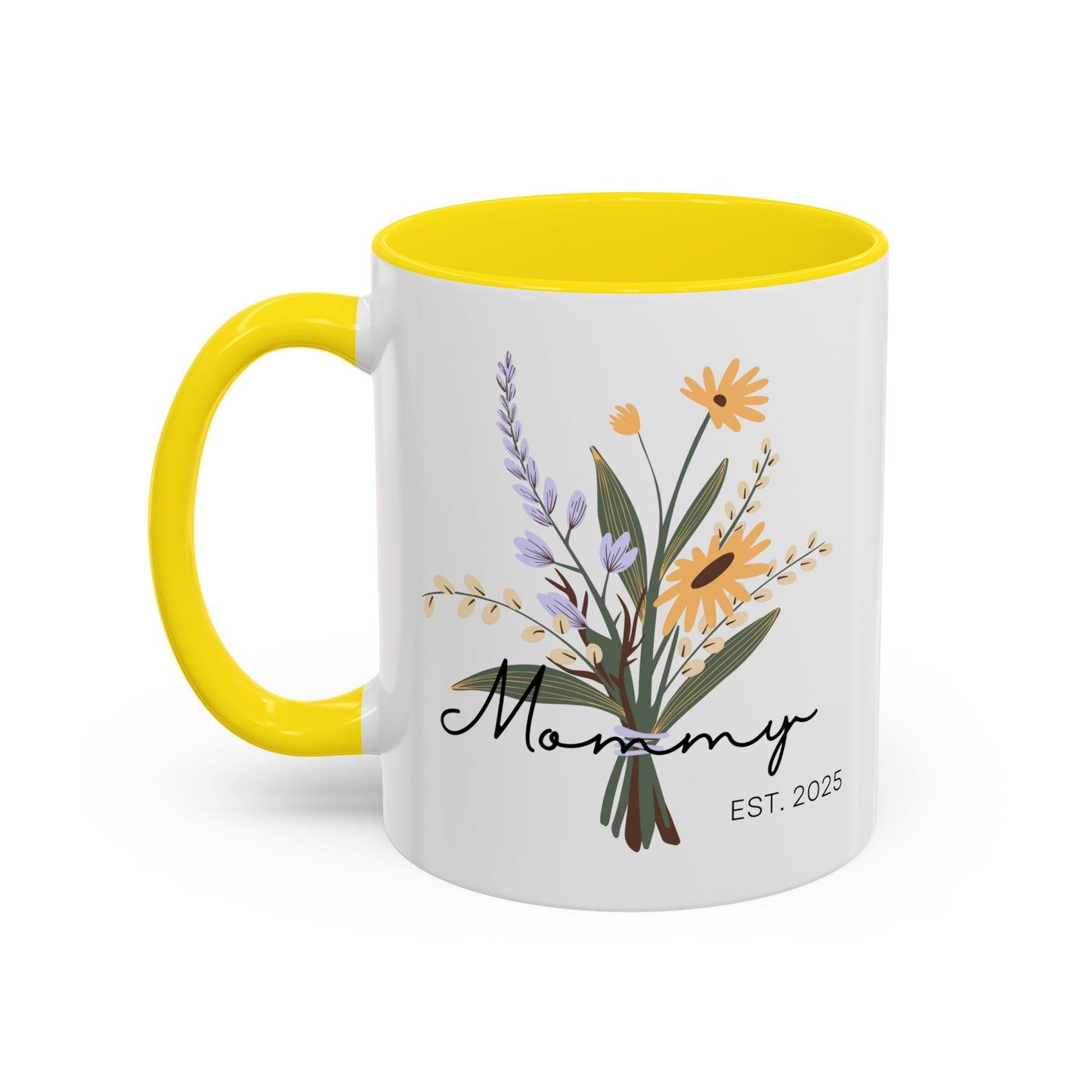 Mommy Est. 2025 Coffee Mug - Floral Design - Perfect Gift for Mother's Day