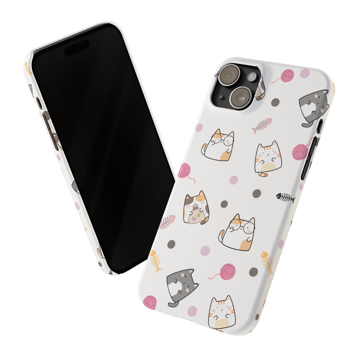 Cute Cat Pattern Slim Phone Case - Perfect for Cat Lovers
