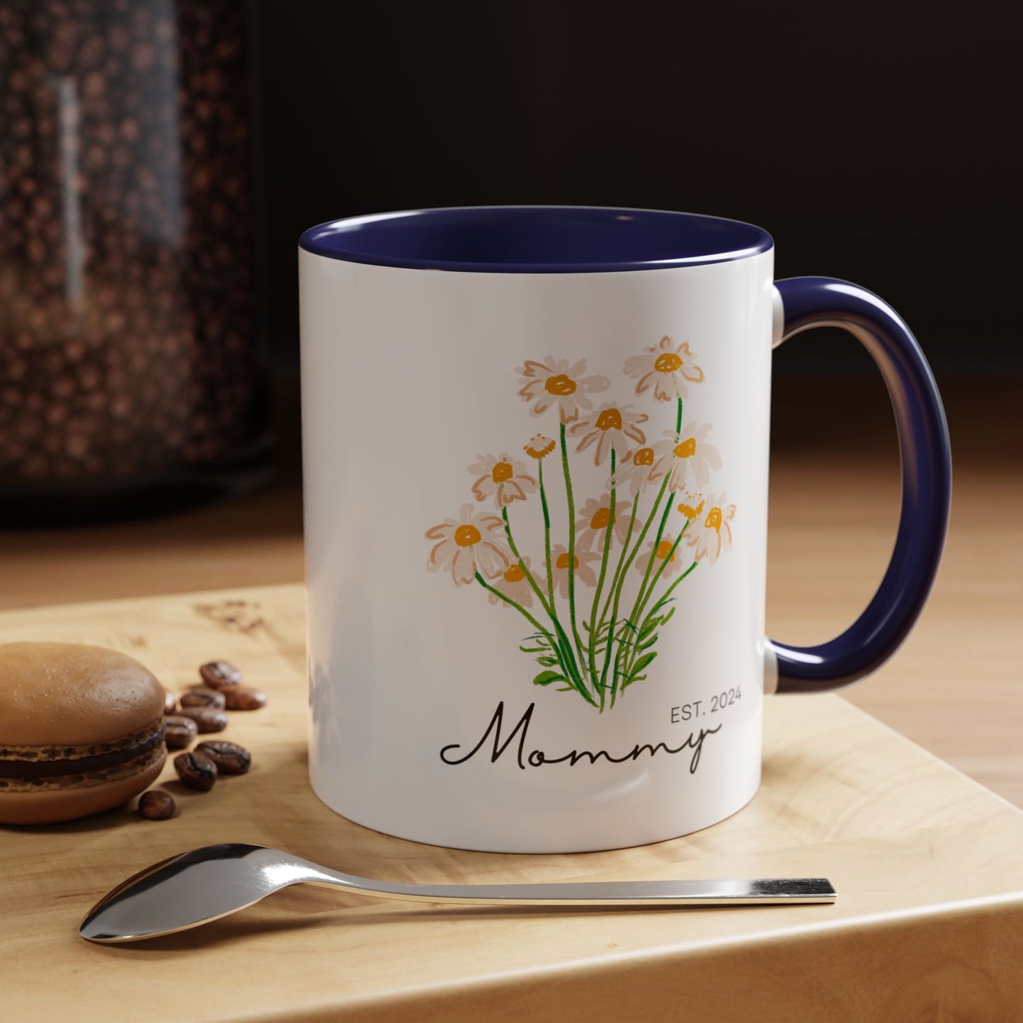 Personalized Mommy Est. 2024 Coffee Mug - Floral Design - Perfect Gift for Mother's Day