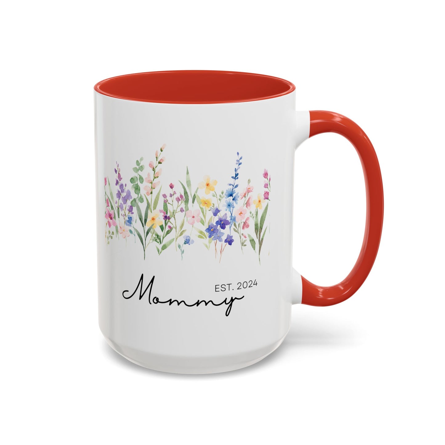 Personalized Mommy Coffee Mug - Floral Design, Perfect Gift for Mother's Day, EST. 2024