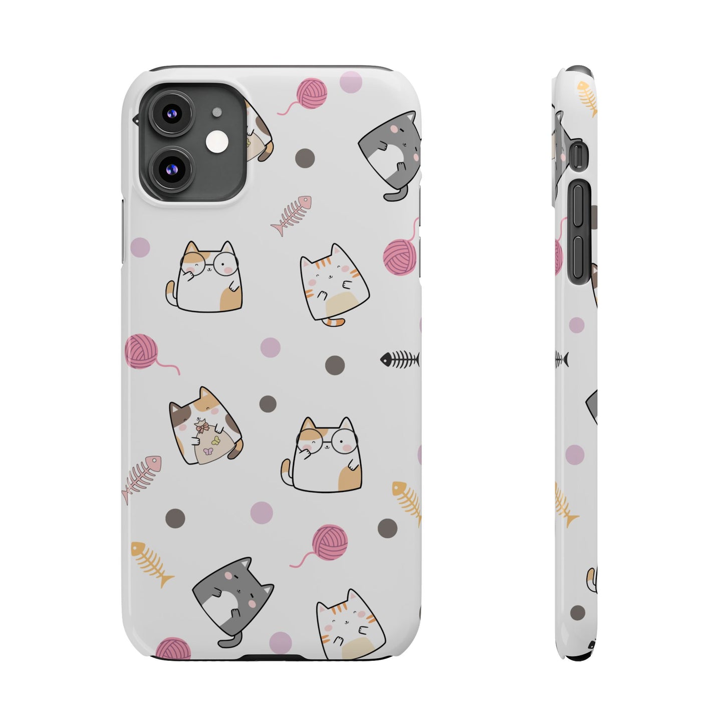 Cute Cat Pattern Slim Phone Case - Perfect for Cat Lovers