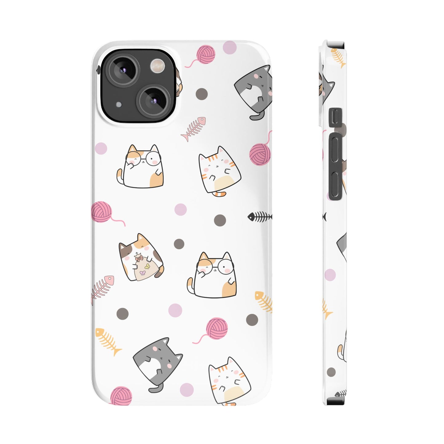 Cute Cat Pattern Slim Phone Case - Perfect for Cat Lovers