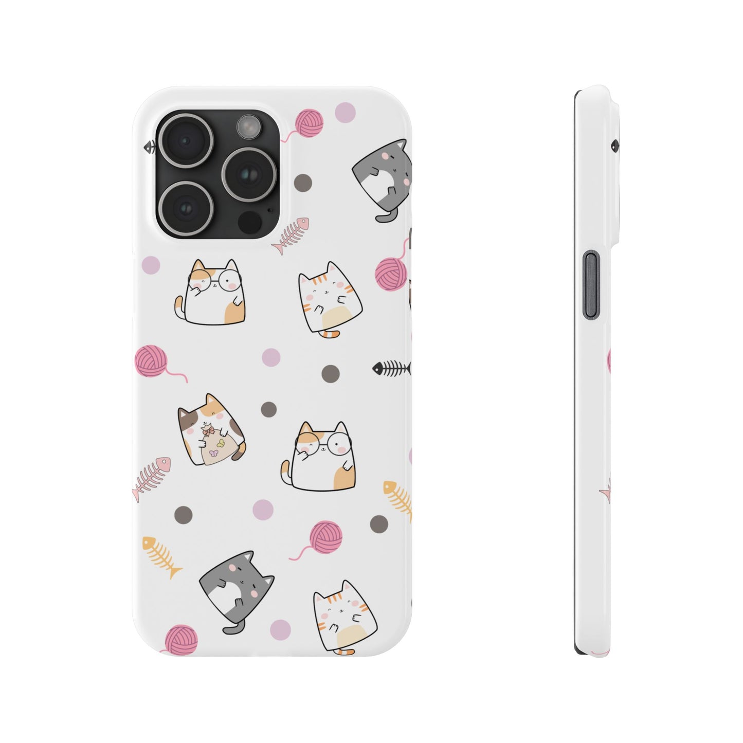 Cute Cat Pattern Slim Phone Case - Perfect for Cat Lovers