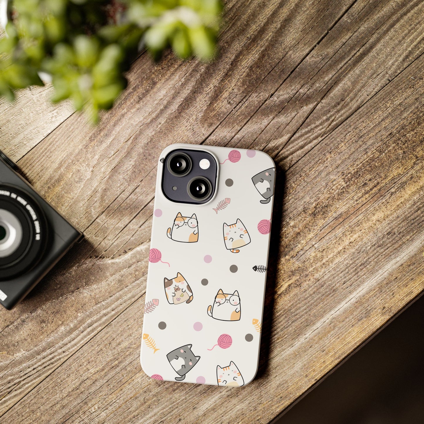 Cute Cat Pattern Slim Phone Case - Perfect for Cat Lovers