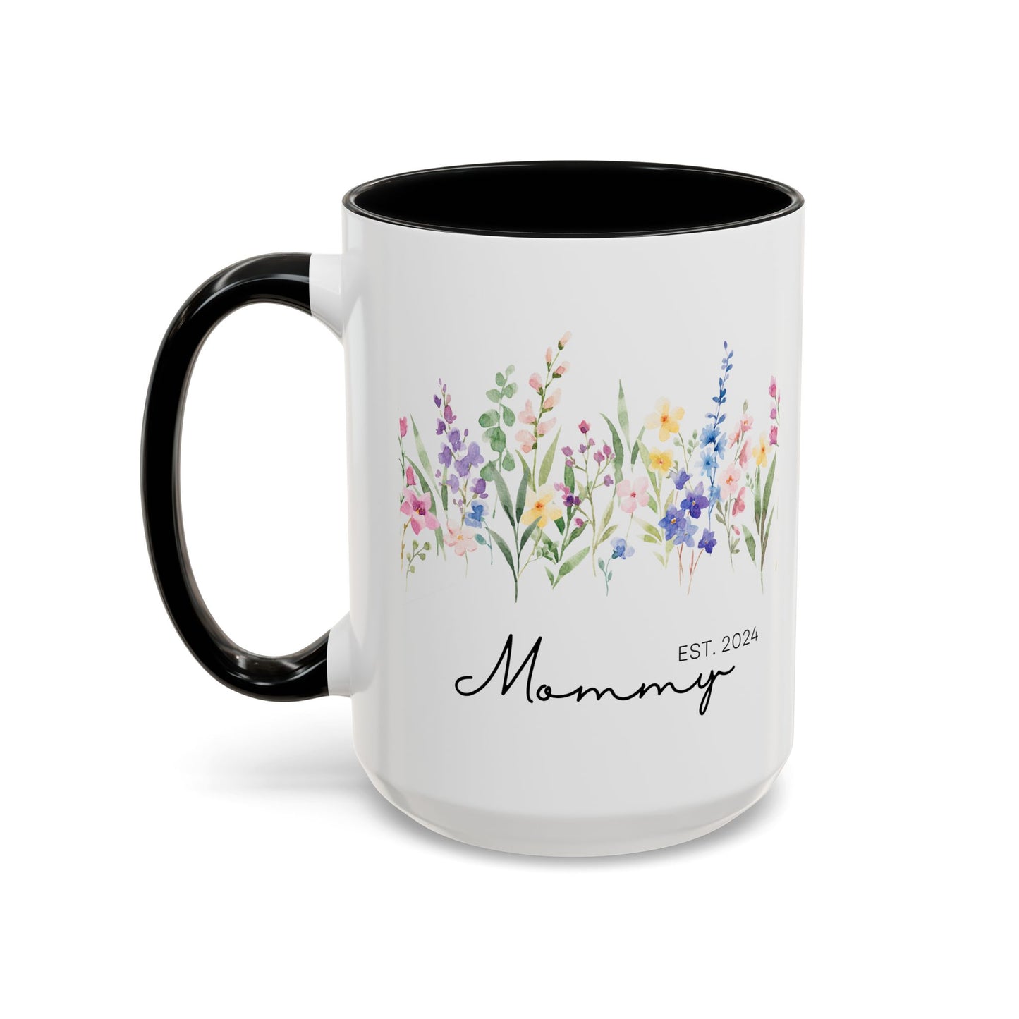 Personalized Mommy Coffee Mug - Floral Design, Perfect Gift for Mother's Day, EST. 2024