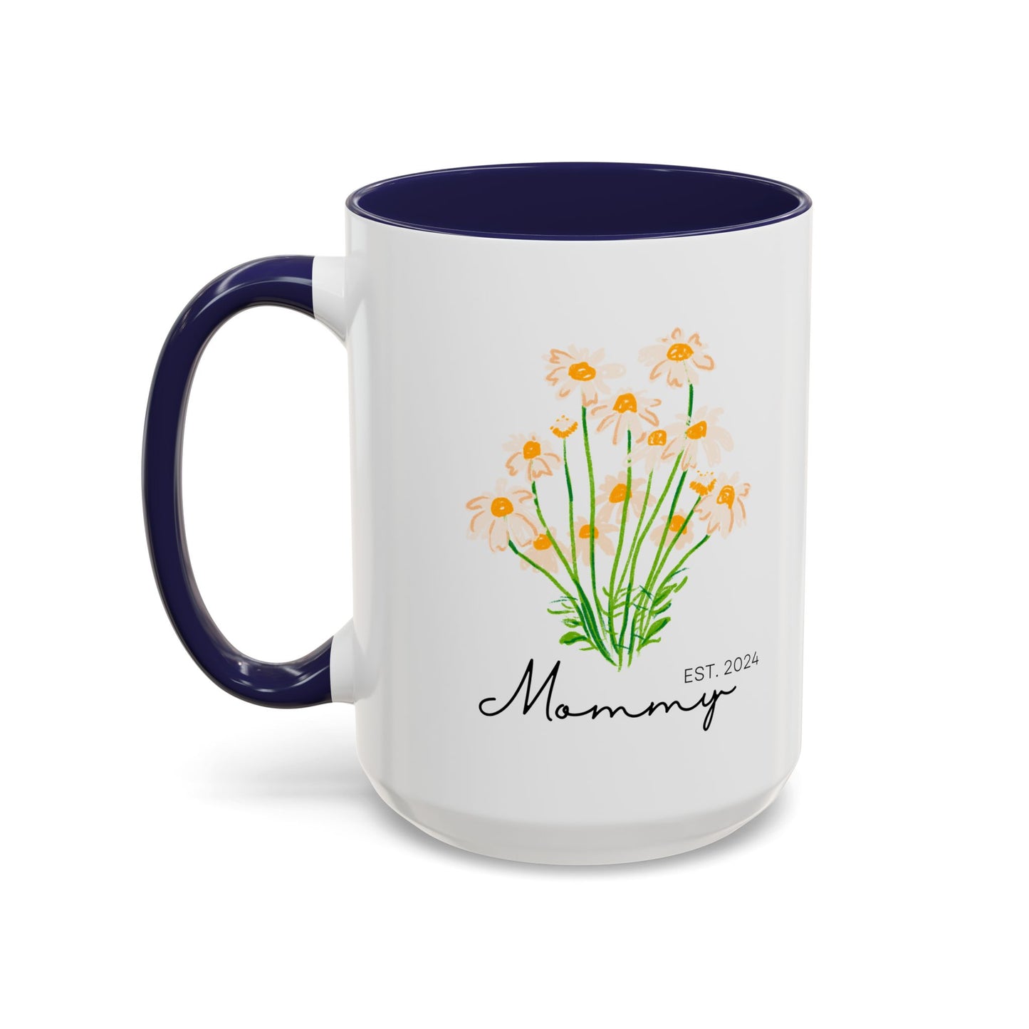 Personalized Mommy Est. 2024 Coffee Mug - Floral Design - Perfect Gift for Mother's Day