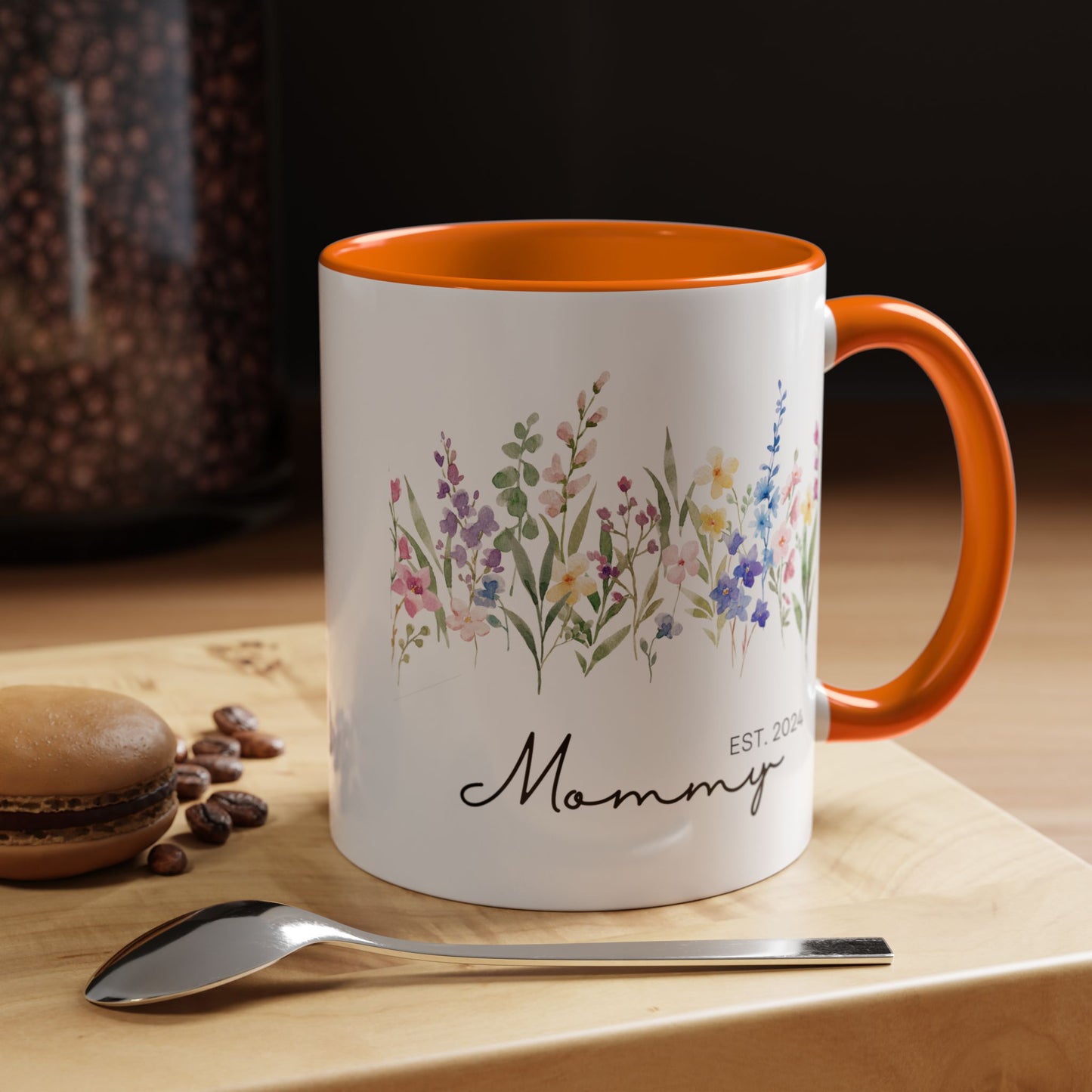 Personalized Mommy Coffee Mug - Floral Design, Perfect Gift for Mother's Day, EST. 2024