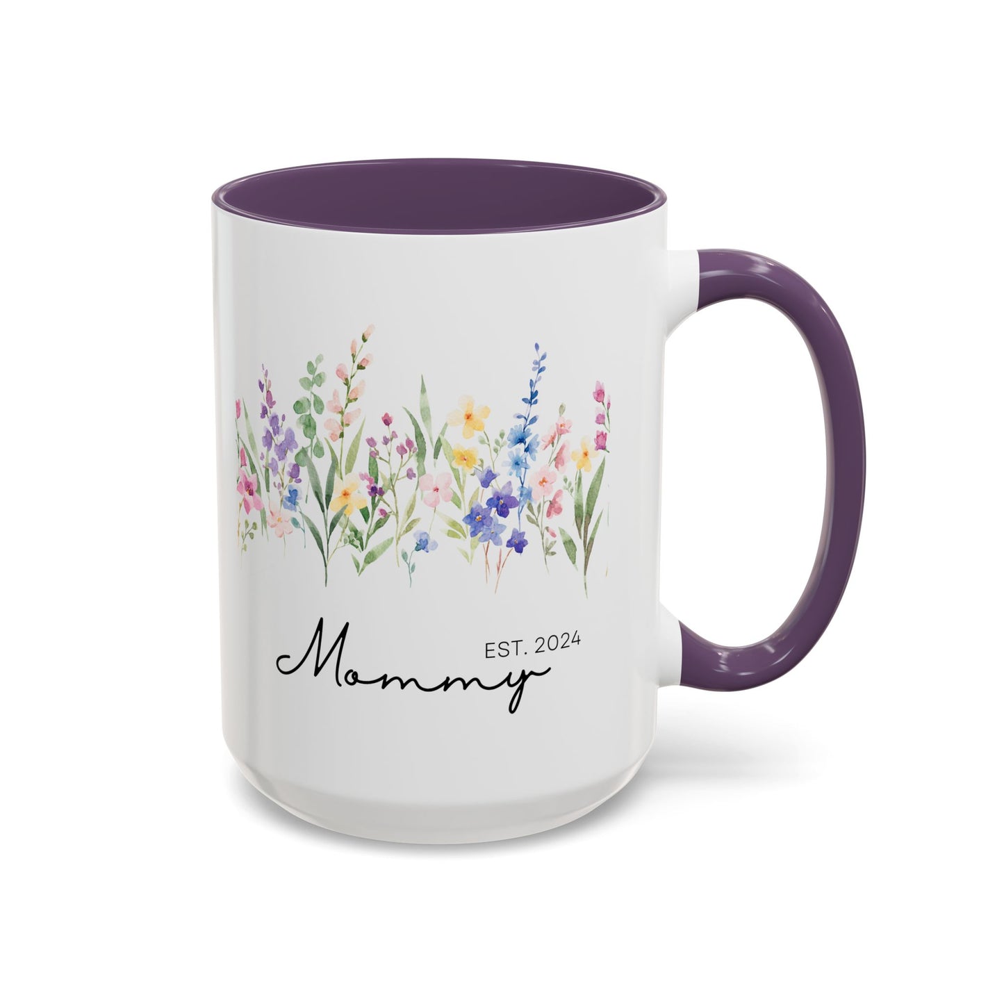 Personalized Mommy Coffee Mug - Floral Design, Perfect Gift for Mother's Day, EST. 2024