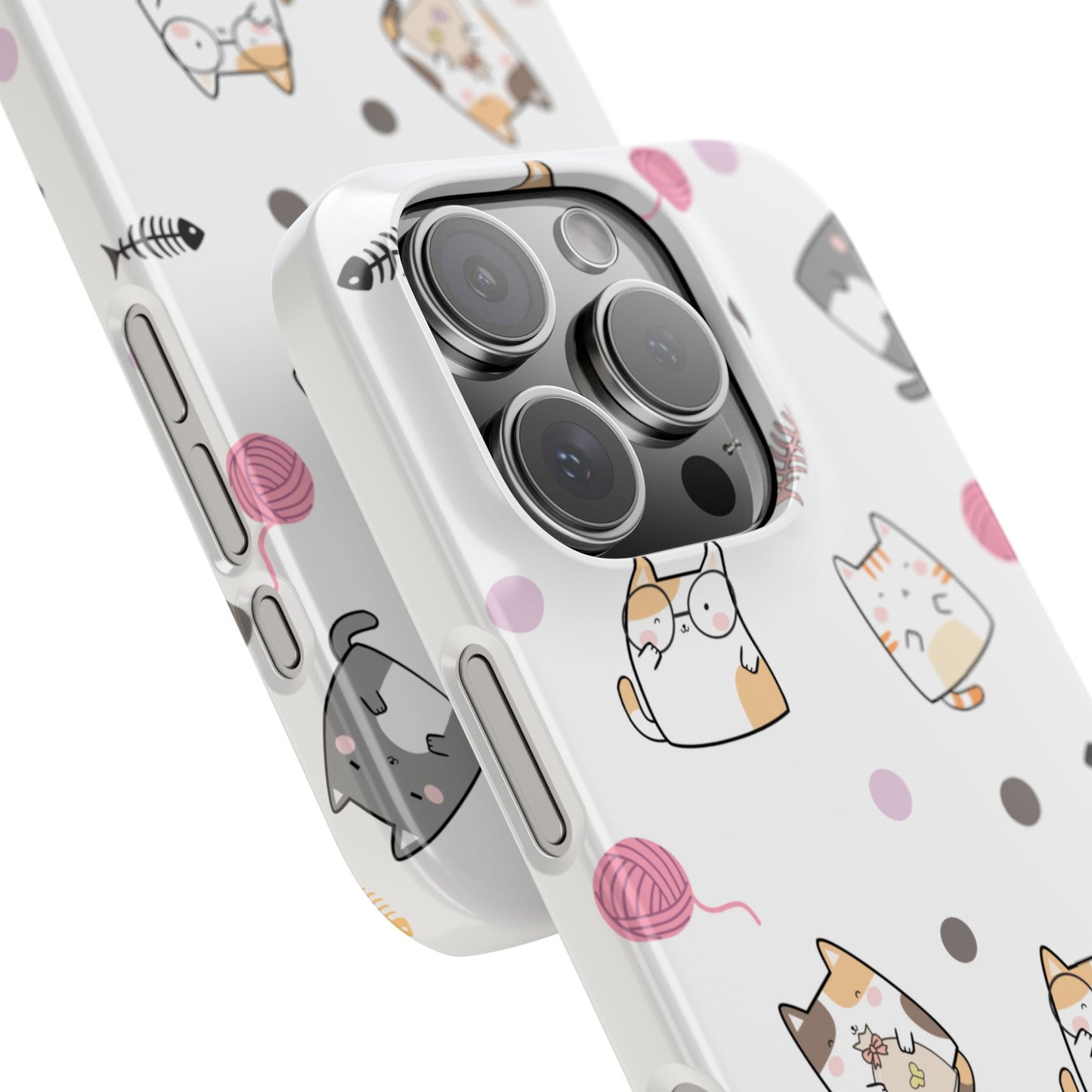 Cute Cat Pattern Slim Phone Case - Perfect for Cat Lovers