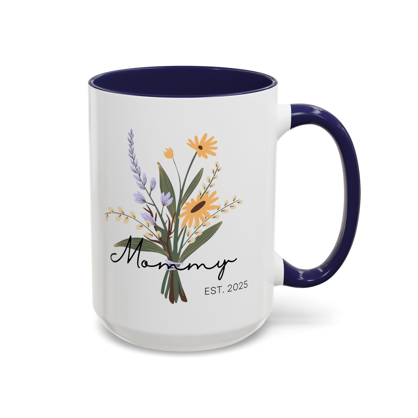 Mommy Est. 2025 Coffee Mug - Floral Design - Perfect Gift for Mother's Day