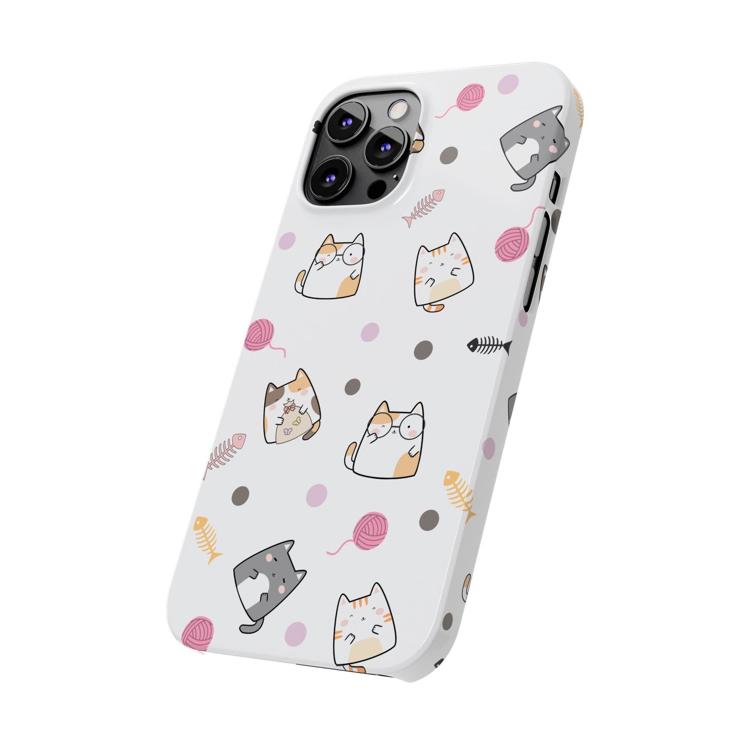 Cute Cat Pattern Slim Phone Case - Perfect for Cat Lovers