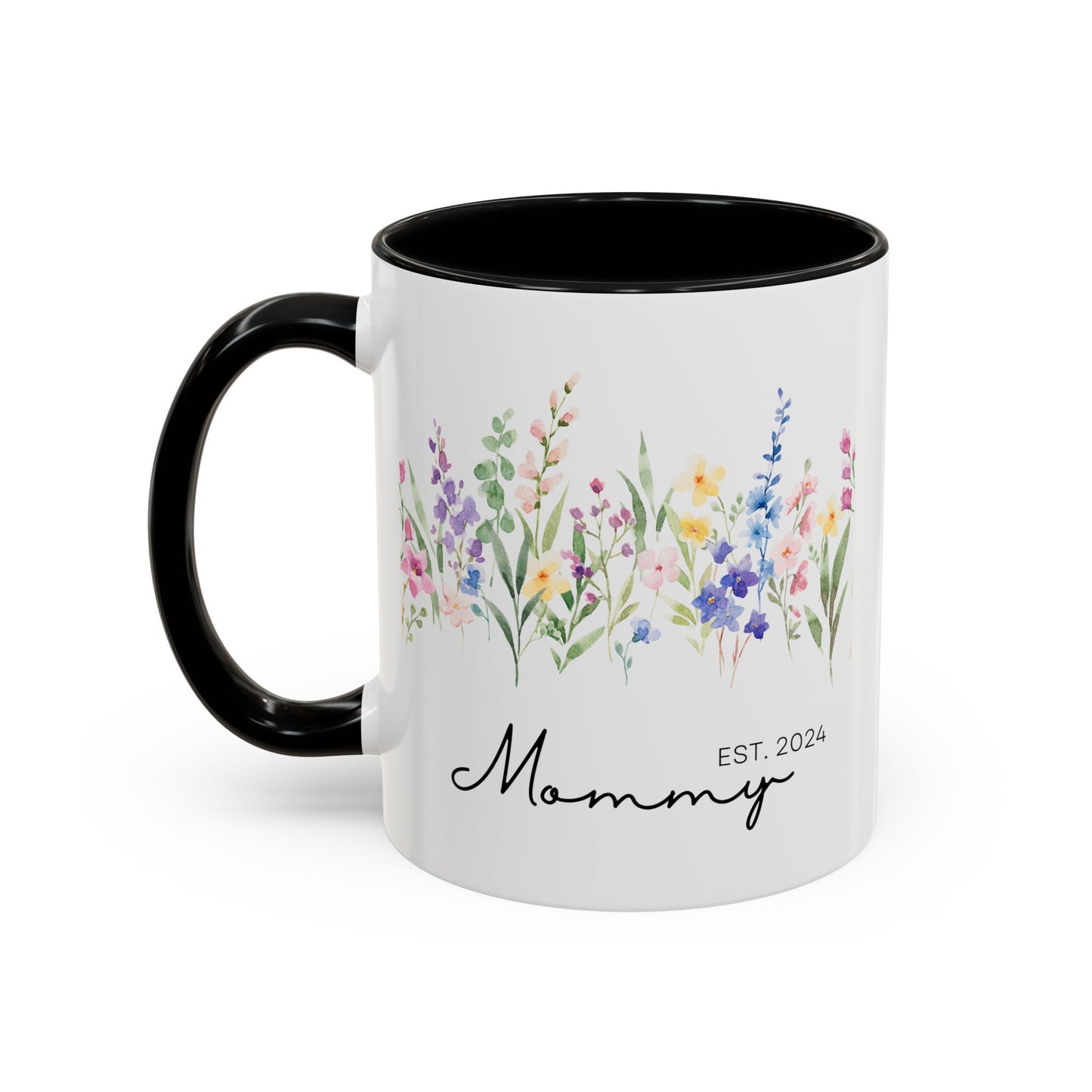Personalized Mommy Coffee Mug - Floral Design, Perfect Gift for Mother's Day, EST. 2024