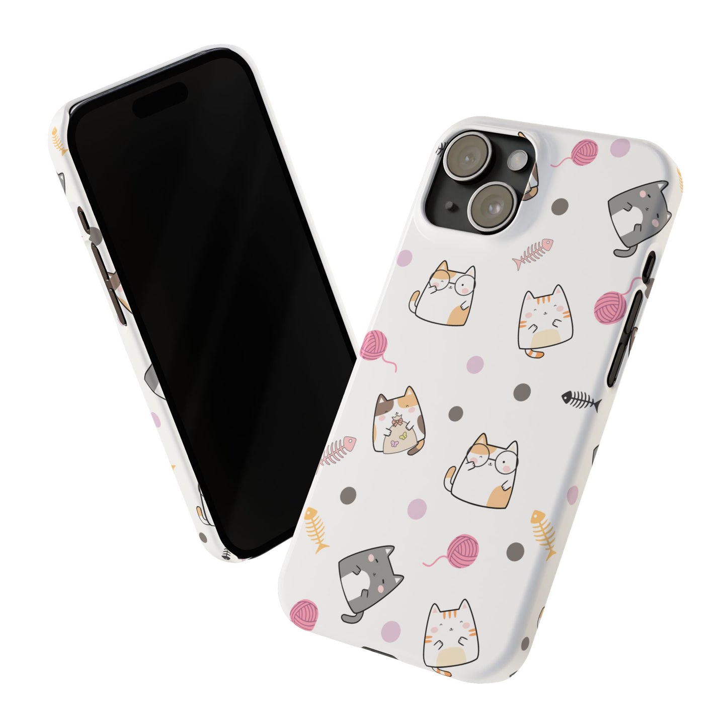 Cute Cat Pattern Slim Phone Case - Perfect for Cat Lovers