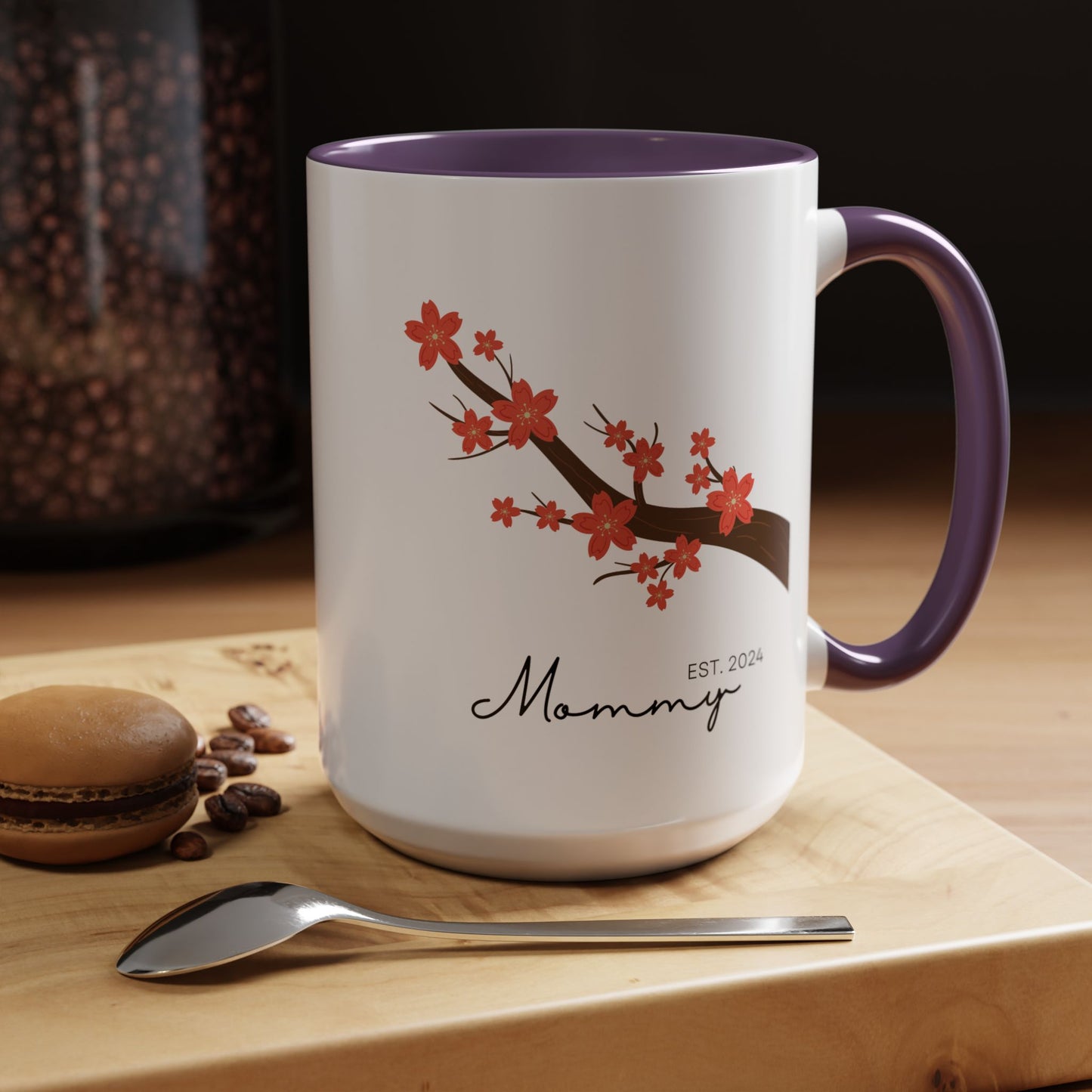 Personalized Cherry Blossom Mommy Coffee Mug - 11oz & 15oz