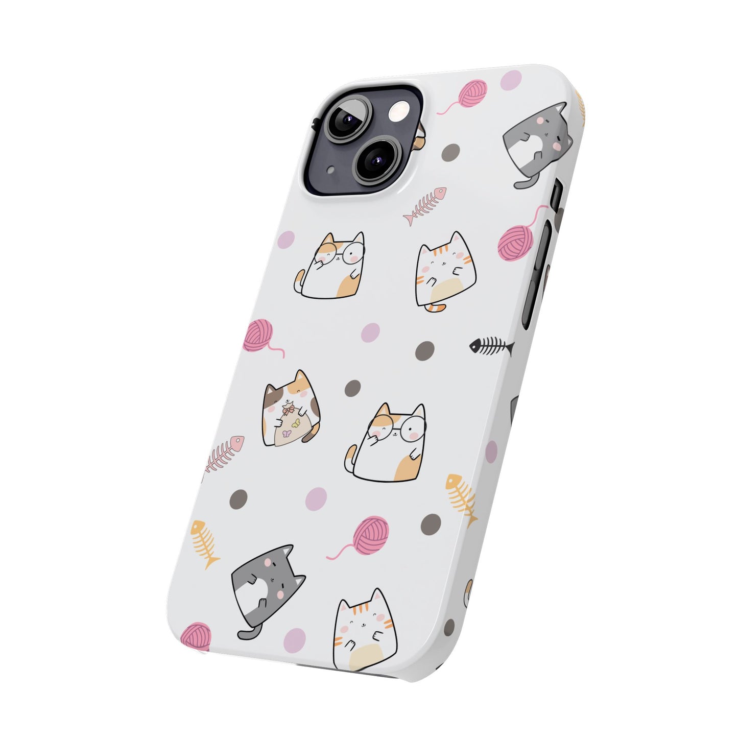 Cute Cat Pattern Slim Phone Case - Perfect for Cat Lovers