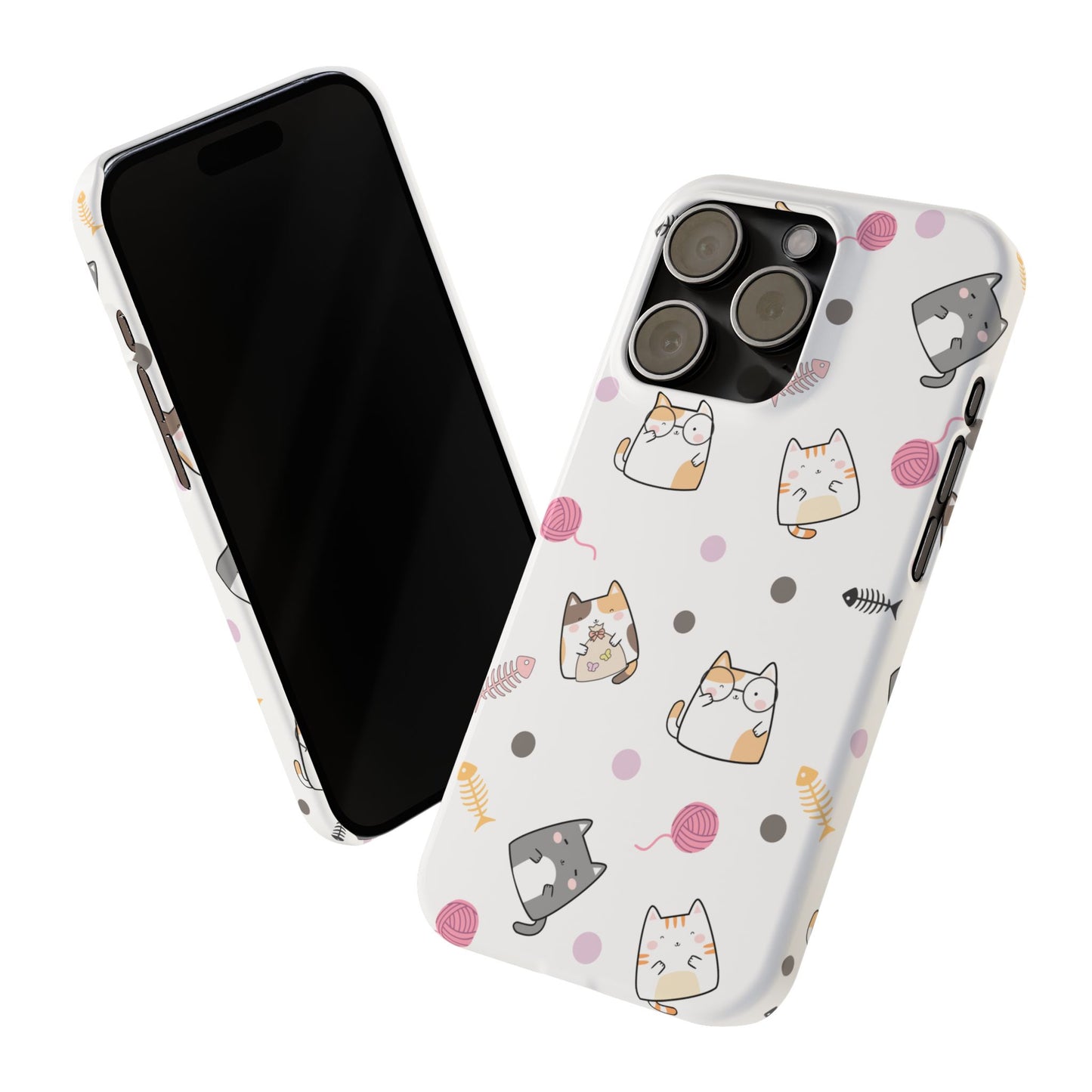 Cute Cat Pattern Slim Phone Case - Perfect for Cat Lovers