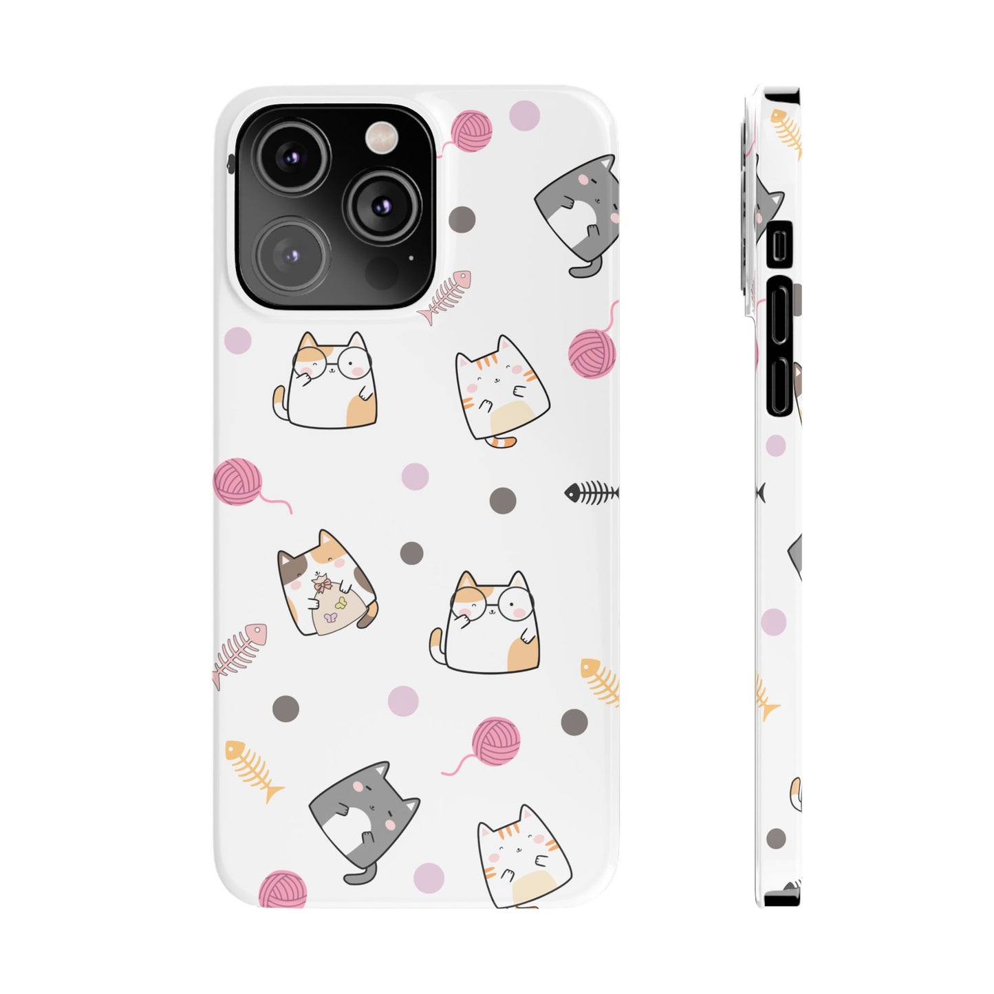 Cute Cat Pattern Slim Phone Case - Perfect for Cat Lovers