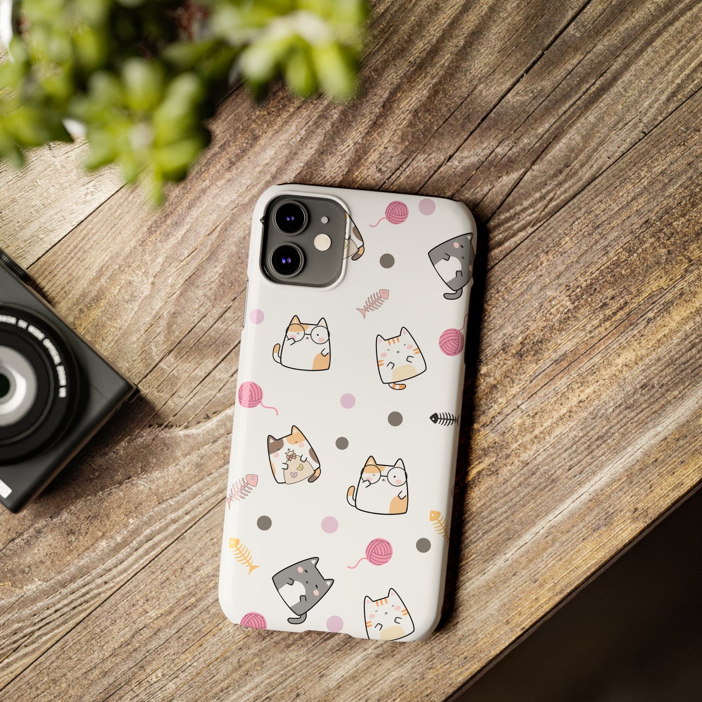 Cute Cat Pattern Slim Phone Case - Perfect for Cat Lovers