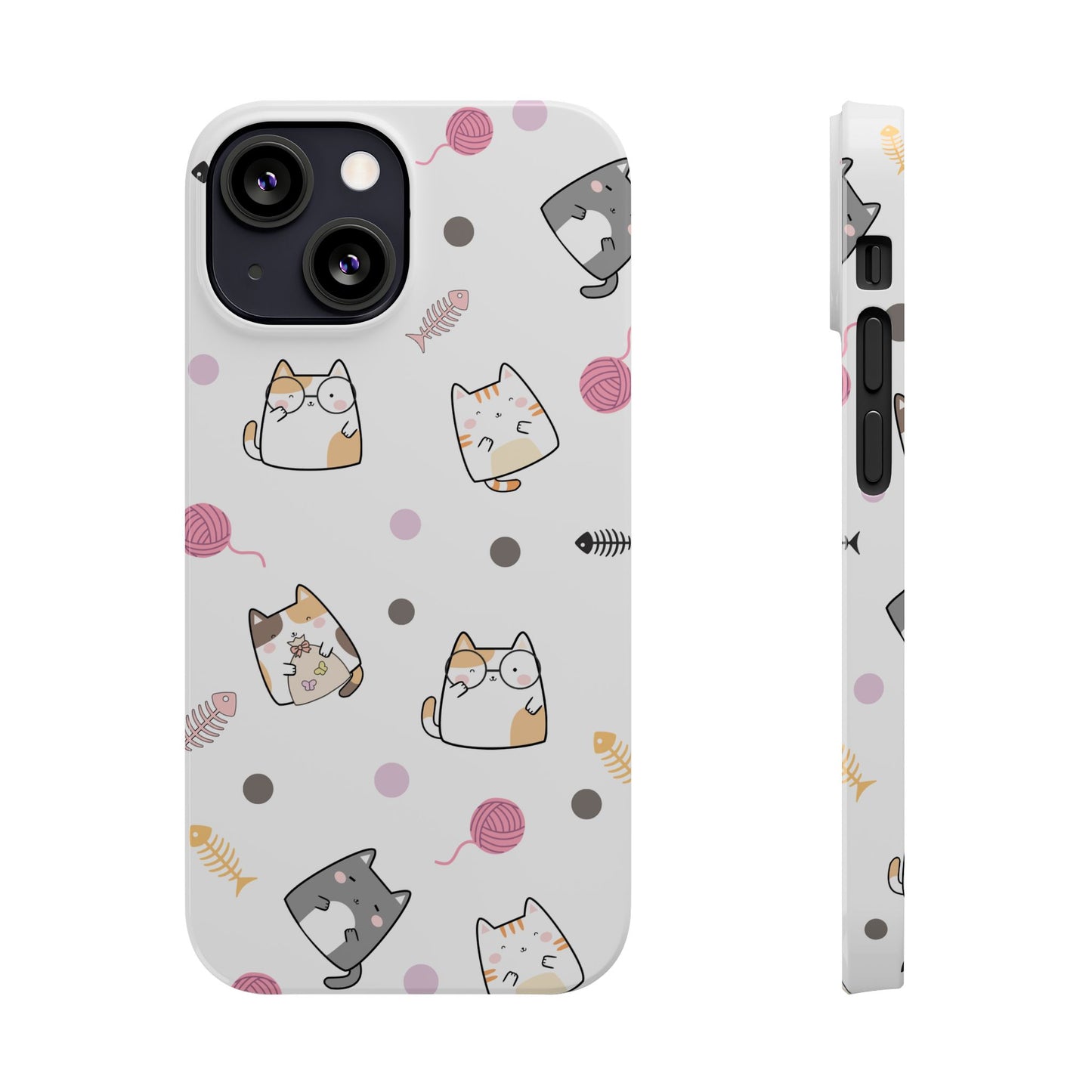 Cute Cat Pattern Slim Phone Case - Perfect for Cat Lovers