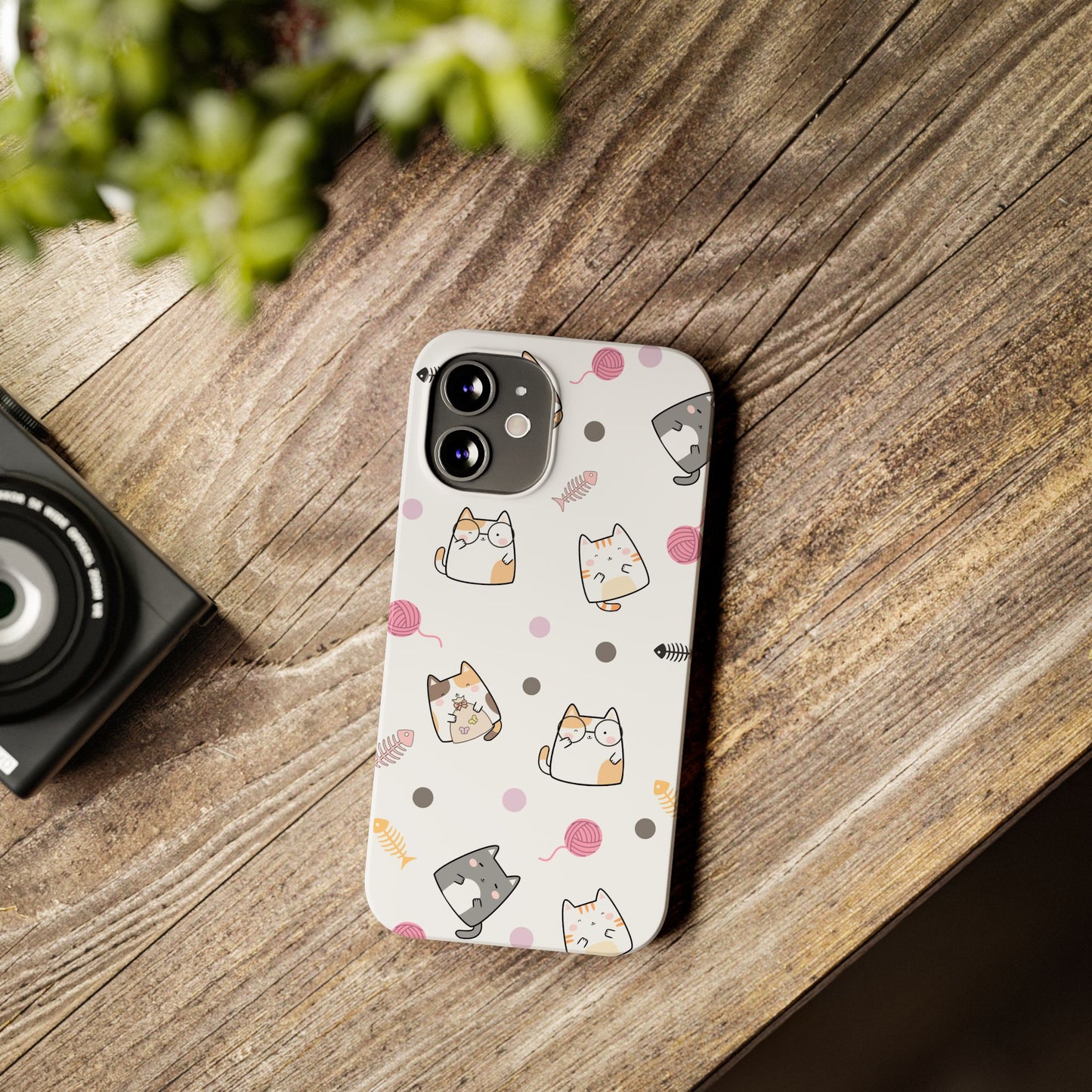 Cute Cat Pattern Slim Phone Case - Perfect for Cat Lovers