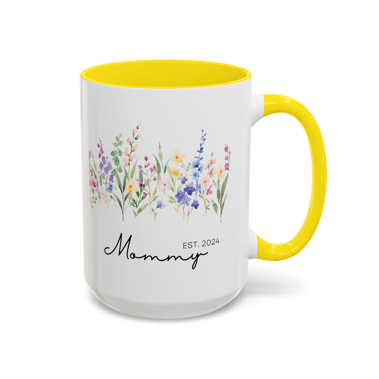 Personalized Mommy Coffee Mug - Floral Design, Perfect Gift for Mother's Day, EST. 2024