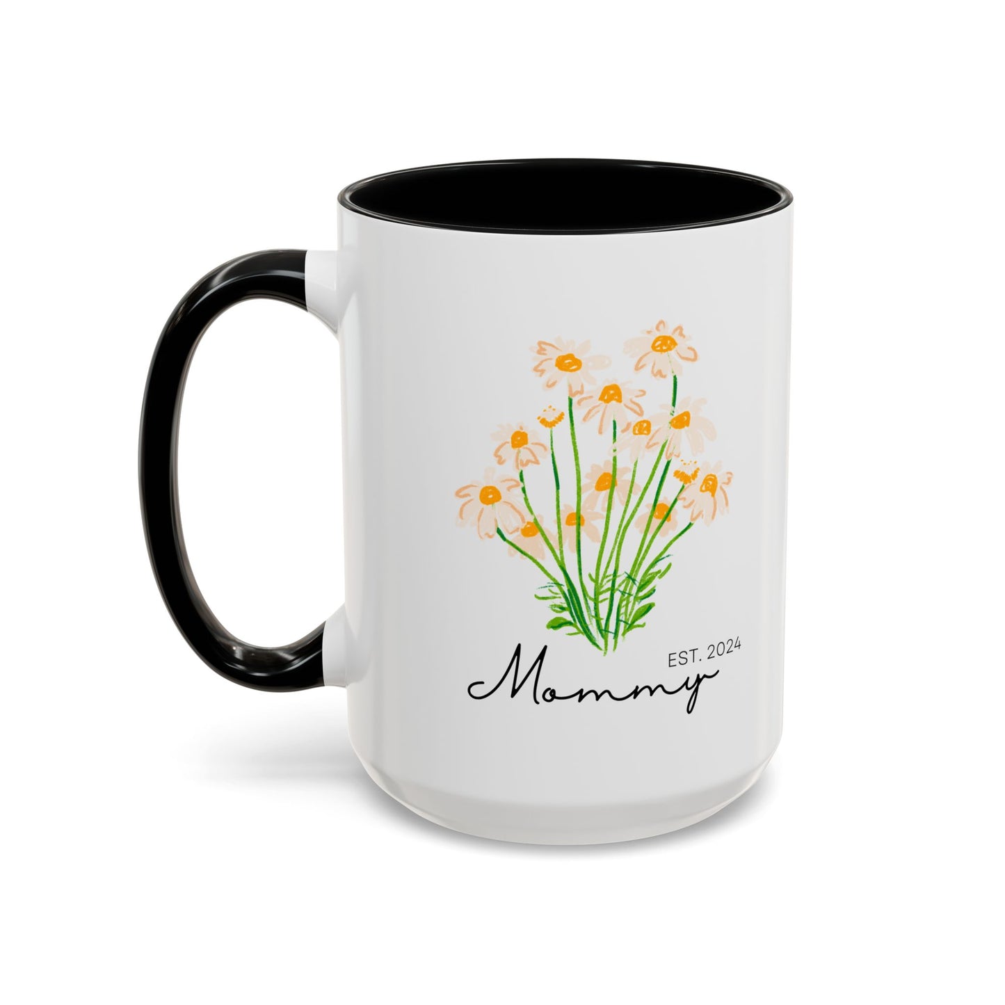 Personalized Mommy Est. 2024 Coffee Mug - Floral Design - Perfect Gift for Mother's Day