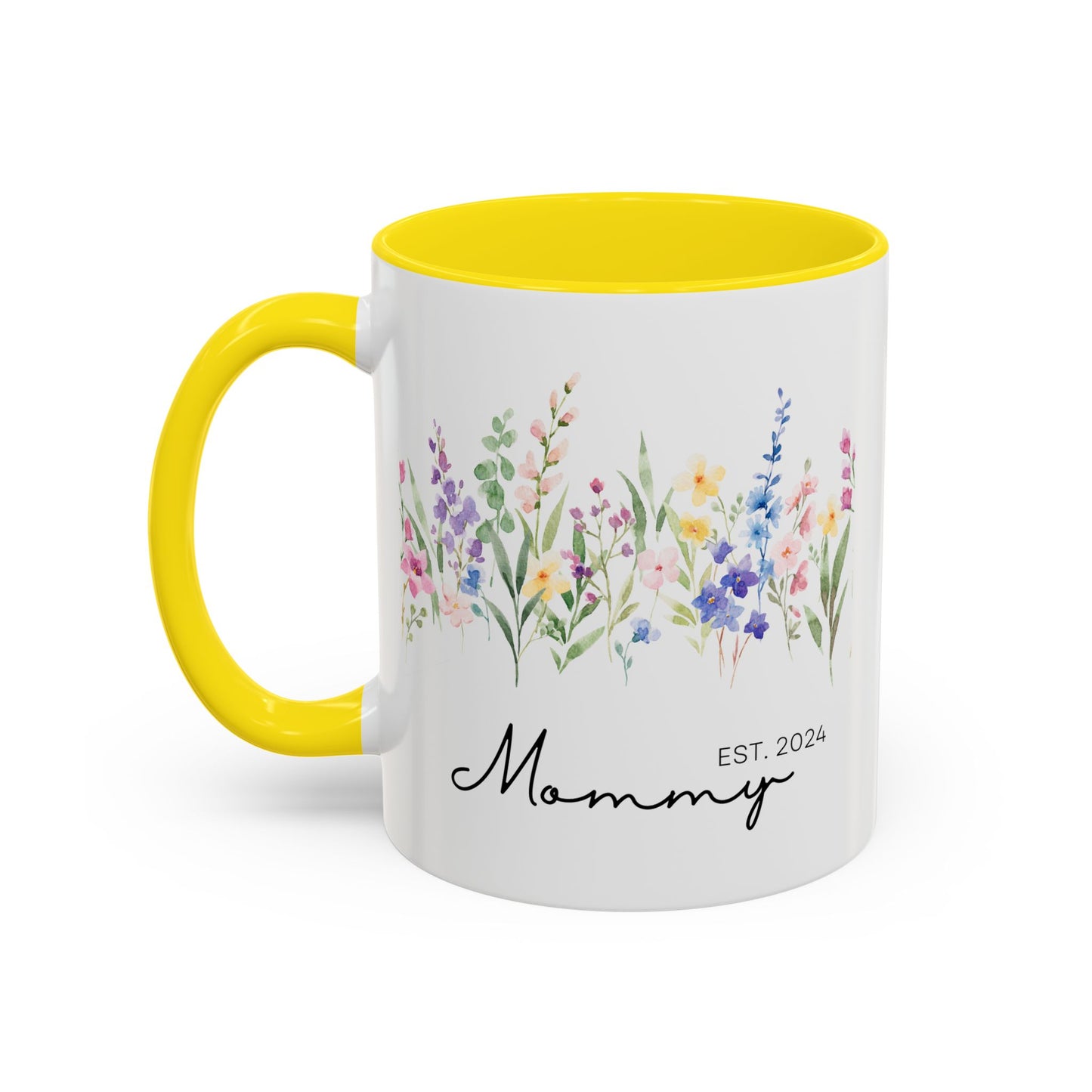 Personalized Mommy Coffee Mug - Floral Design, Perfect Gift for Mother's Day, EST. 2024