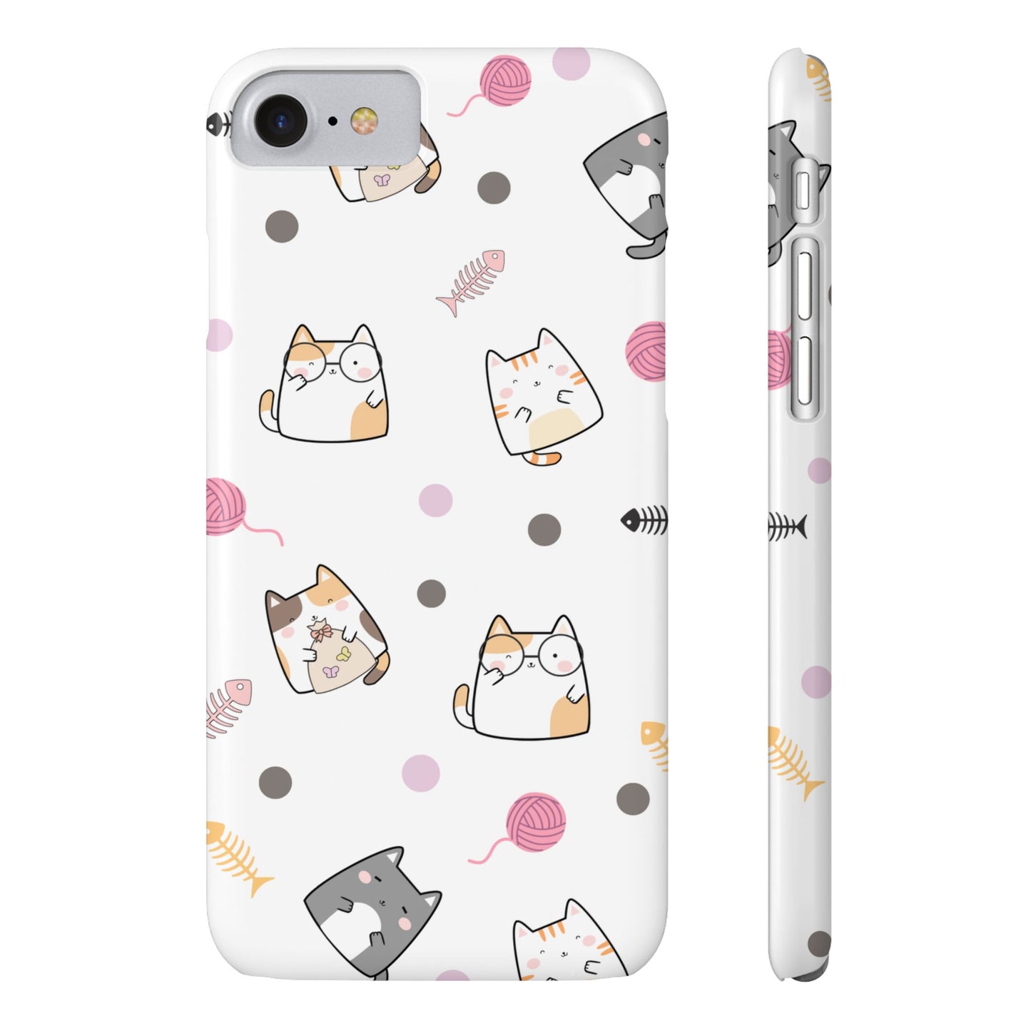 Cute Cat Pattern Slim Phone Case - Perfect for Cat Lovers