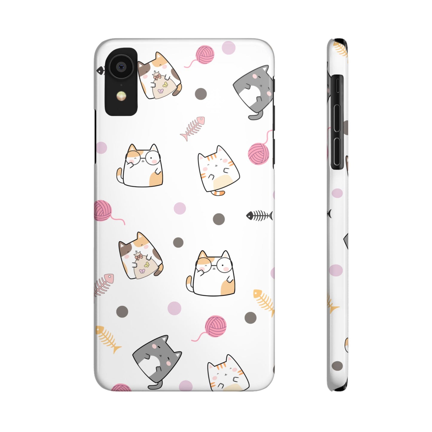 Cute Cat Pattern Slim Phone Case - Perfect for Cat Lovers