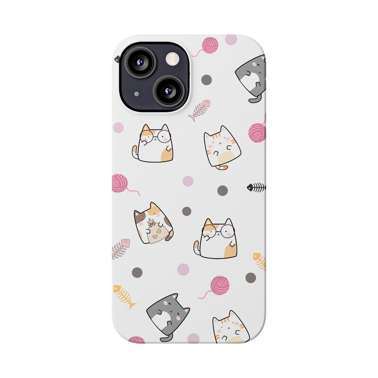 Cute Cat Pattern Slim Phone Case - Perfect for Cat Lovers