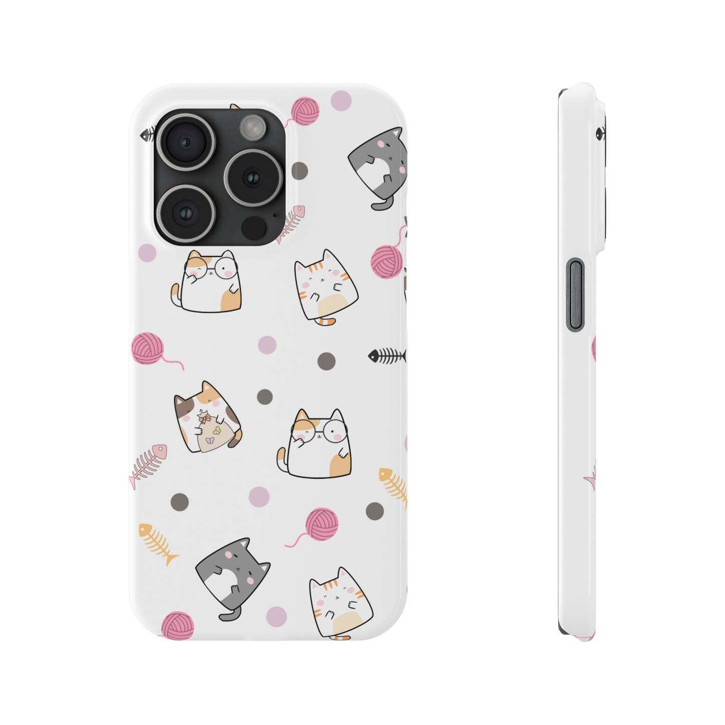 Cute Cat Pattern Slim Phone Case - Perfect for Cat Lovers