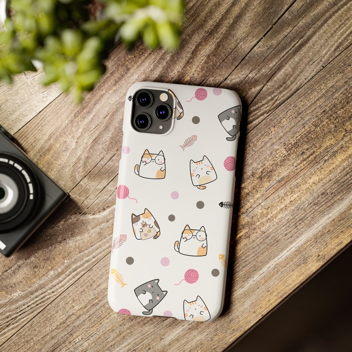 Cute Cat Pattern Slim Phone Case - Perfect for Cat Lovers