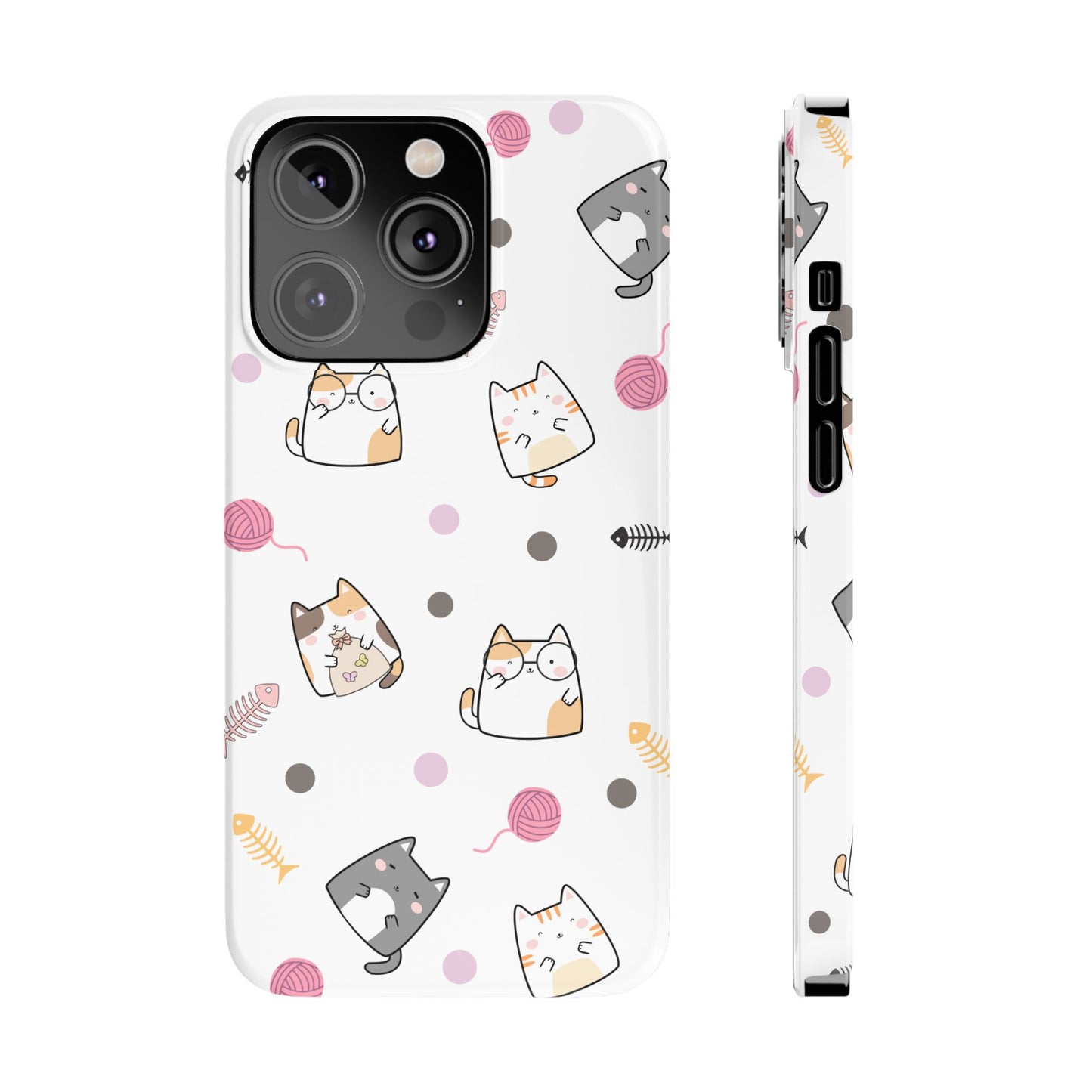 Cute Cat Pattern Slim Phone Case - Perfect for Cat Lovers