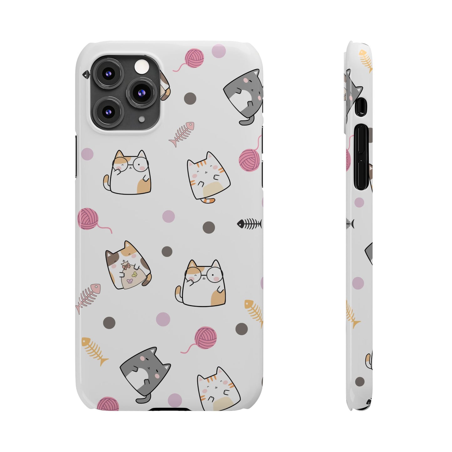 Cute Cat Pattern Slim Phone Case - Perfect for Cat Lovers