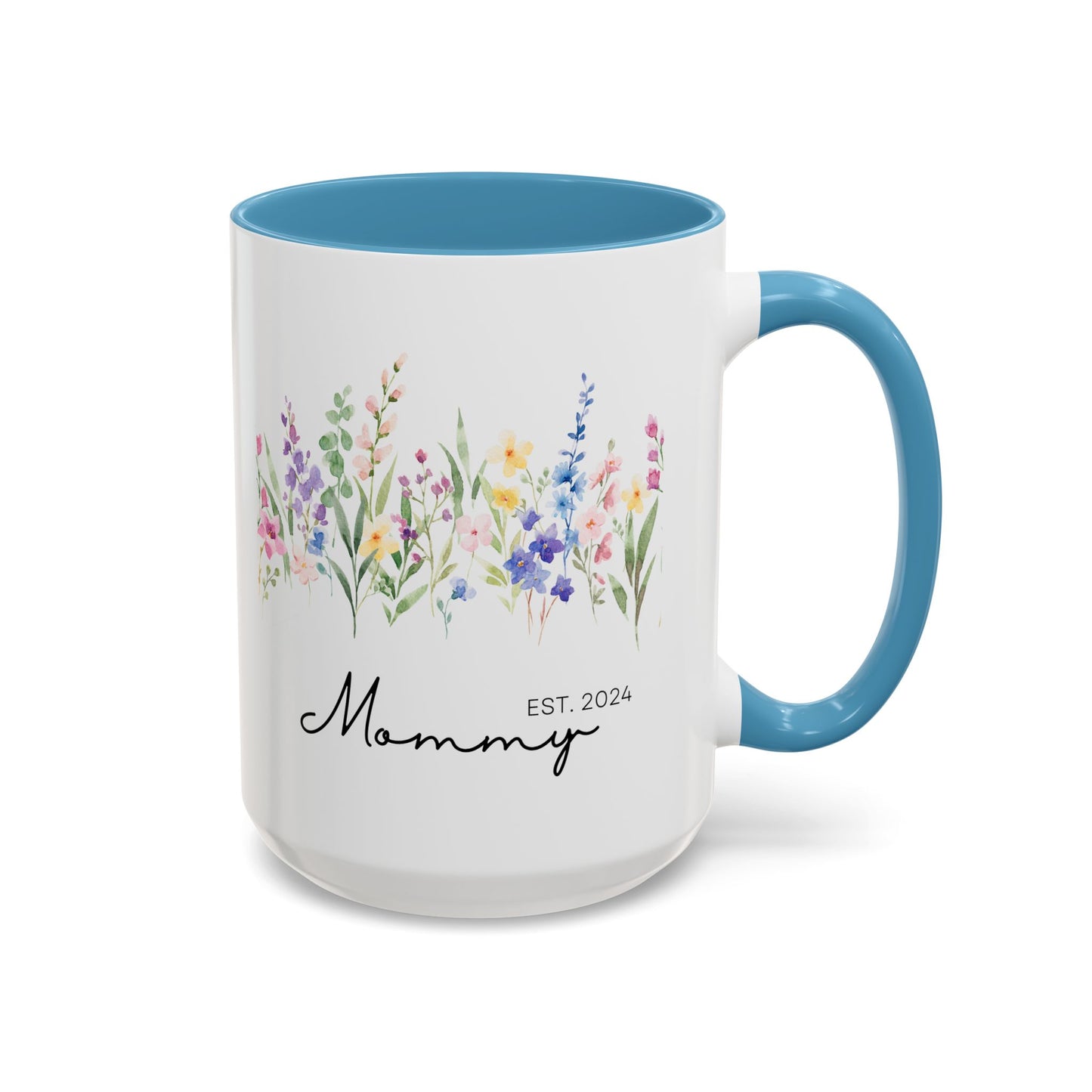 Personalized Mommy Coffee Mug - Floral Design, Perfect Gift for Mother's Day, EST. 2024