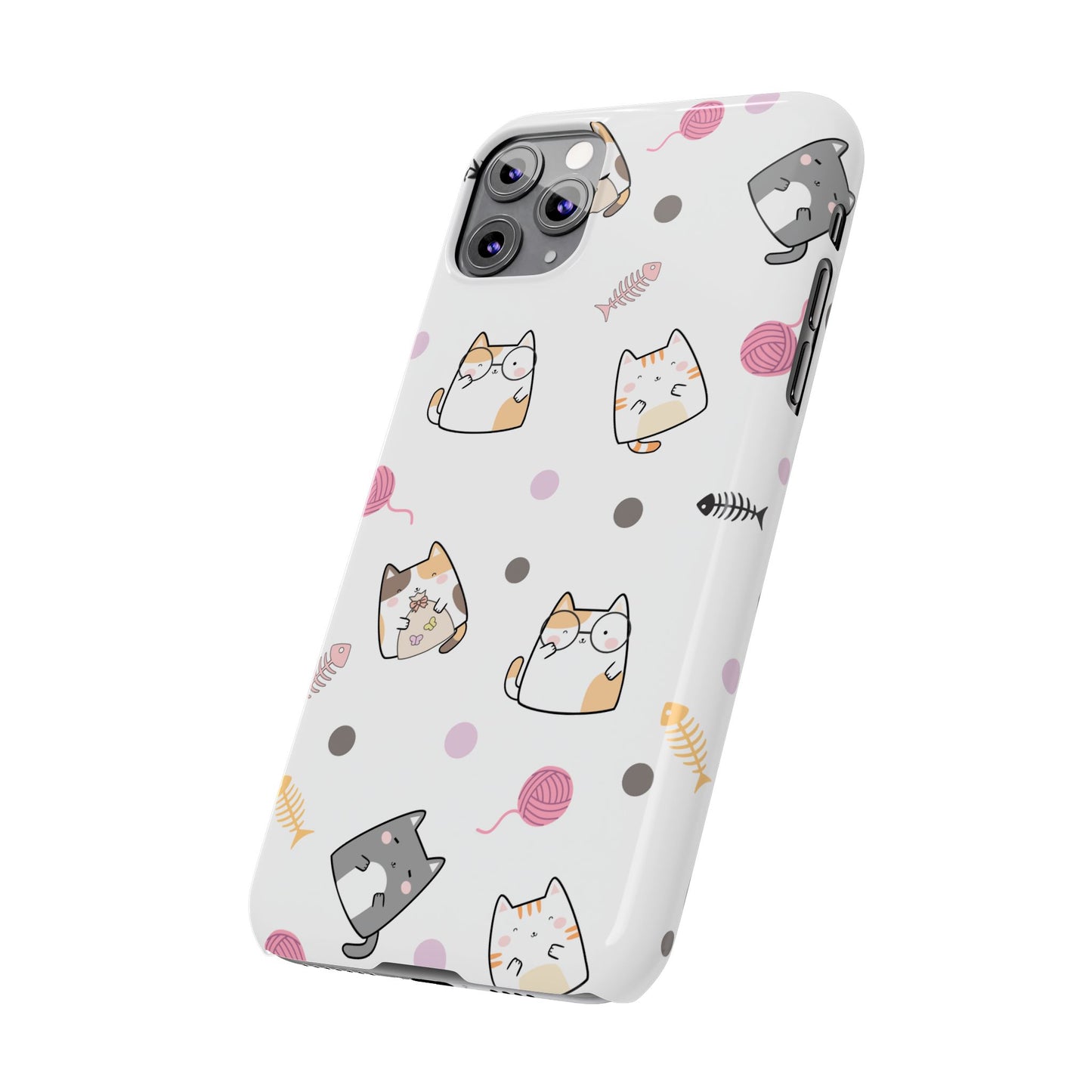Cute Cat Pattern Slim Phone Case - Perfect for Cat Lovers
