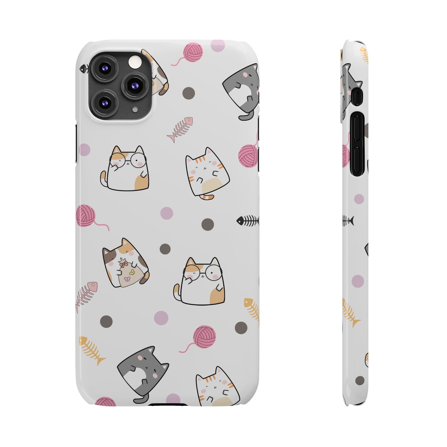 Cute Cat Pattern Slim Phone Case - Perfect for Cat Lovers