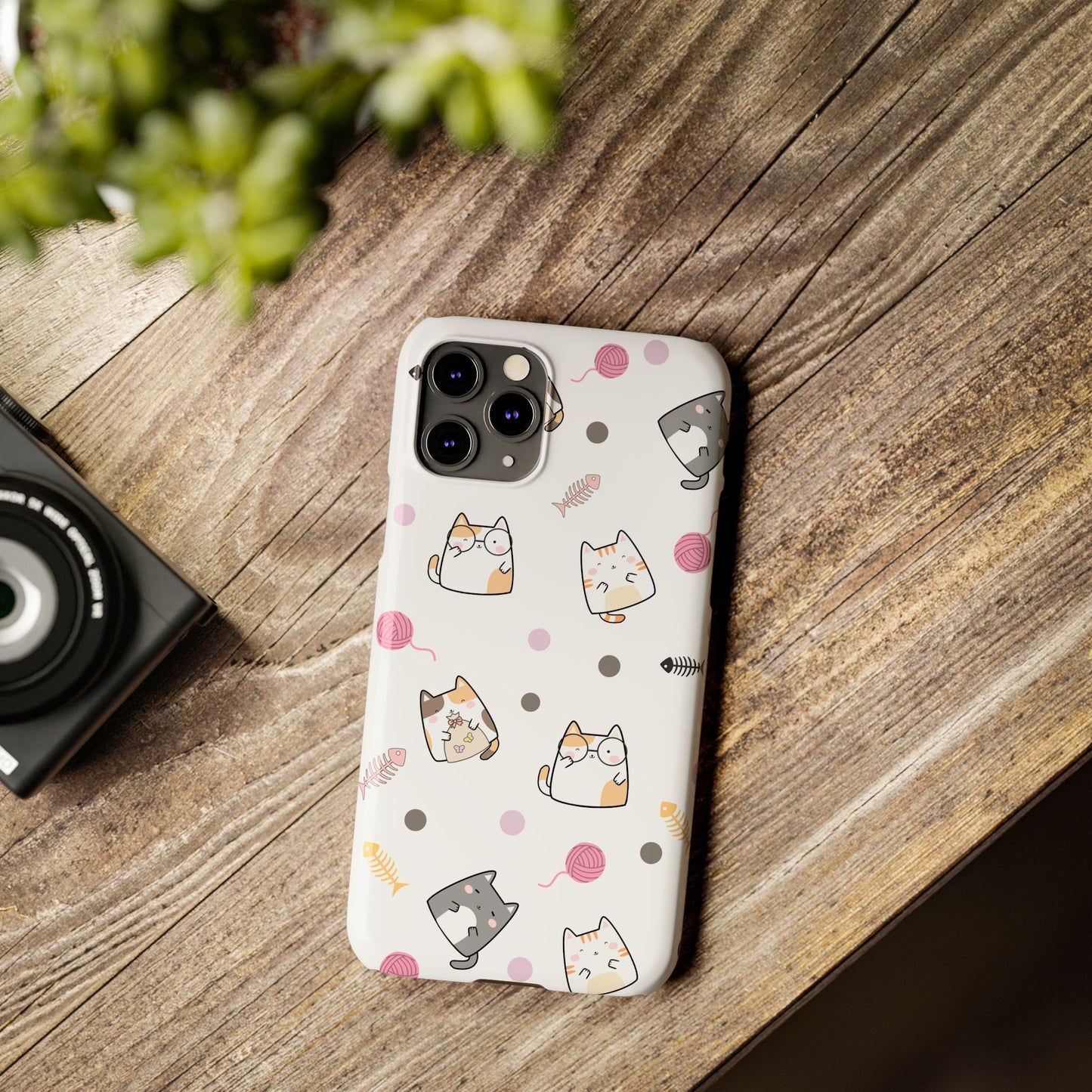 Cute Cat Pattern Slim Phone Case - Perfect for Cat Lovers