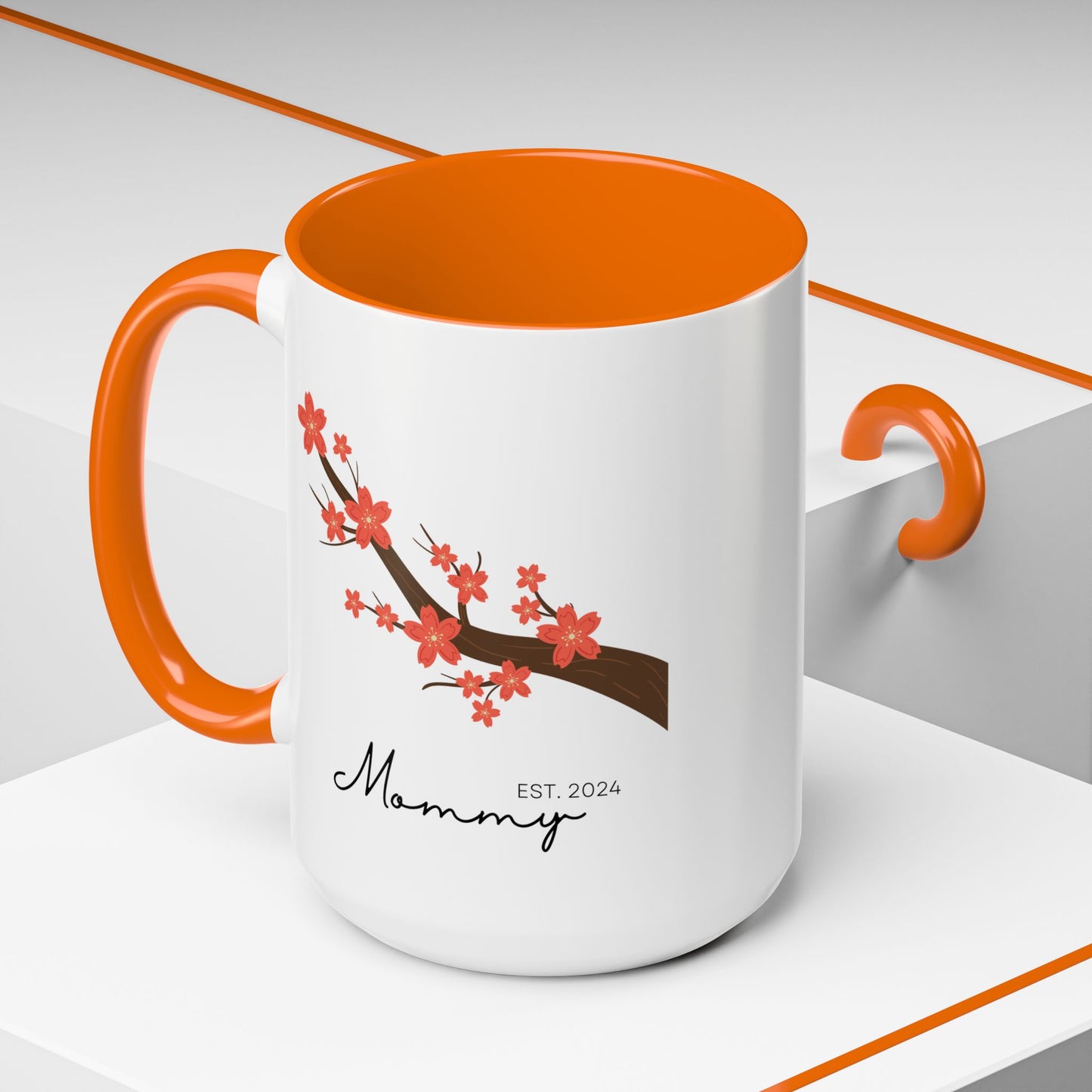 Personalized Cherry Blossom Mommy Coffee Mug - 11oz & 15oz