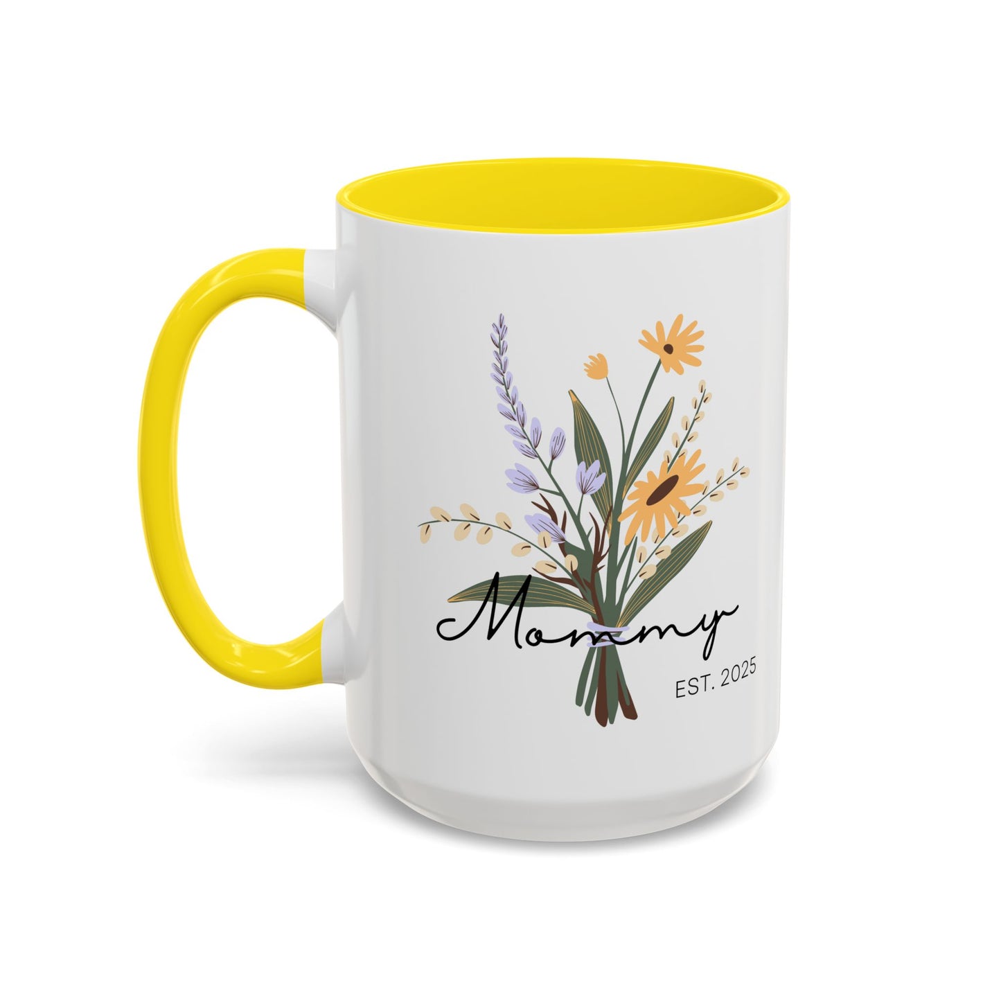 Mommy Est. 2025 Coffee Mug - Floral Design - Perfect Gift for Mother's Day