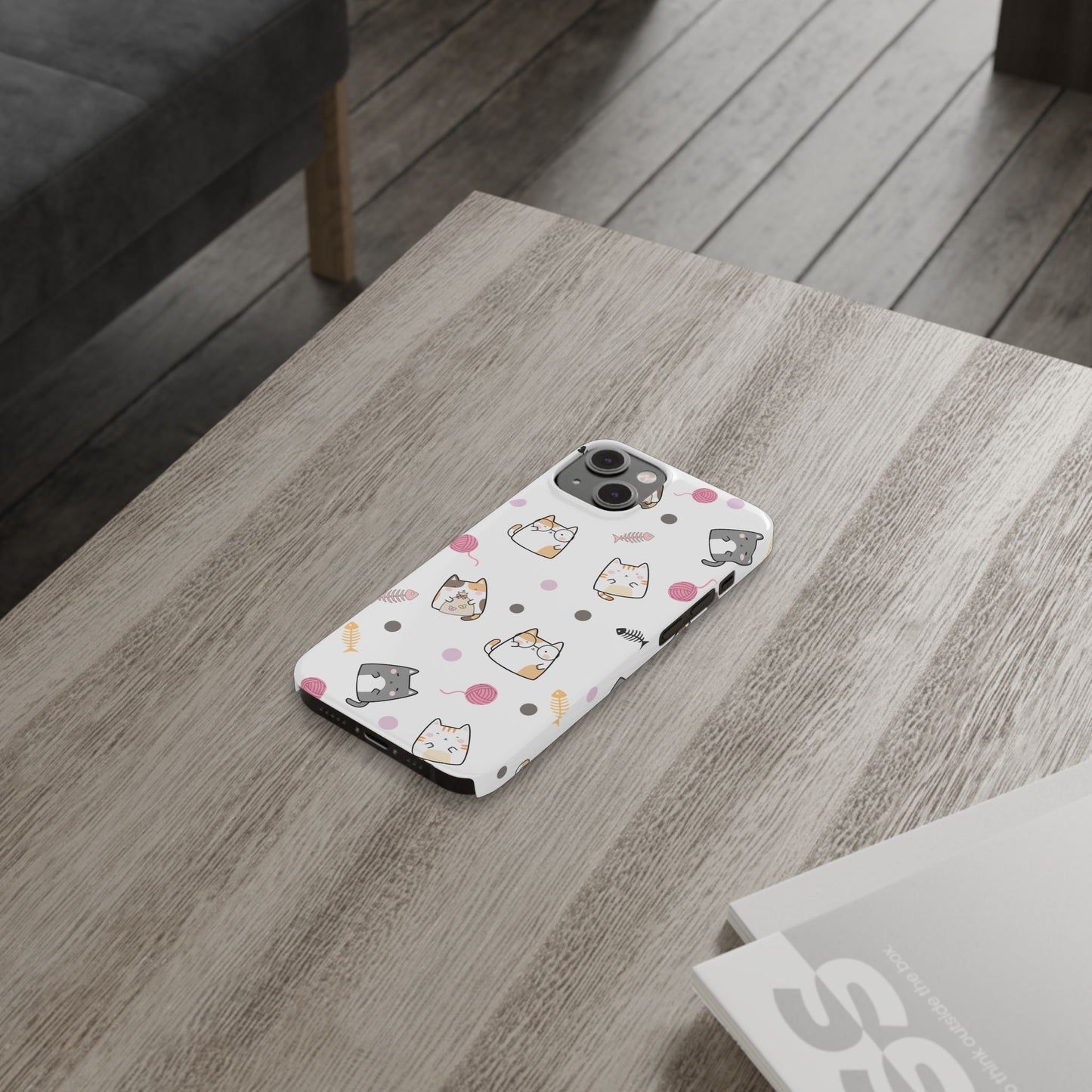 Cute Cat Pattern Slim Phone Case - Perfect for Cat Lovers
