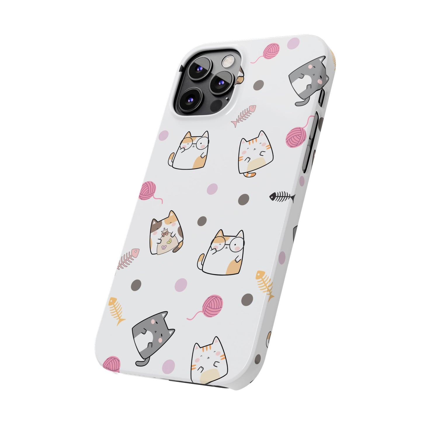 Cute Cat Pattern Slim Phone Case - Perfect for Cat Lovers